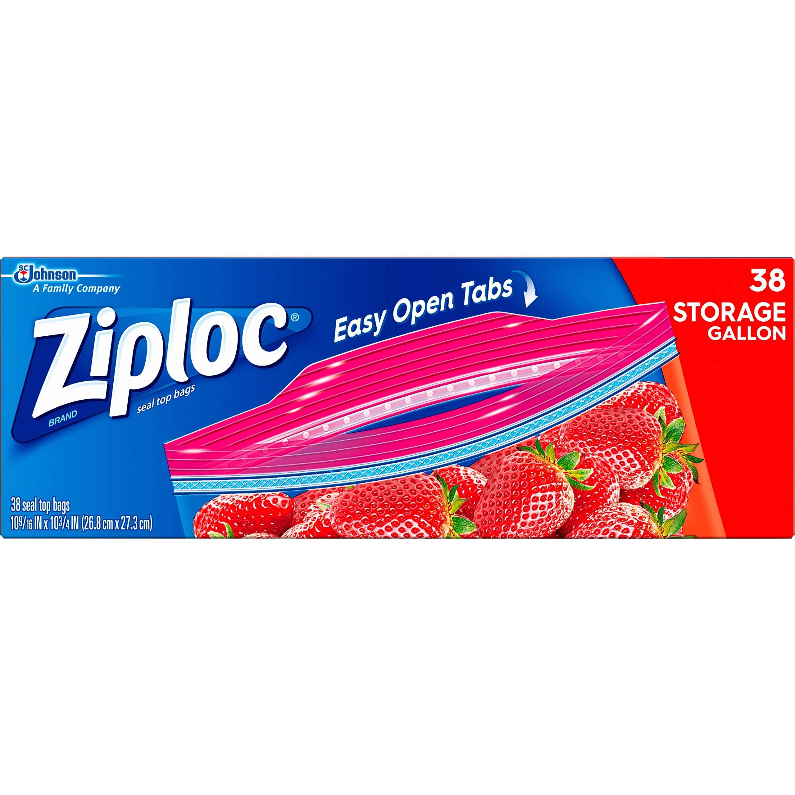 Ziploc 665016 Double Zip/ Storage Bags, 10-9/16 x 10-3/4, 1 Gal, Clear, 38/Box (Case of 9 Boxes)