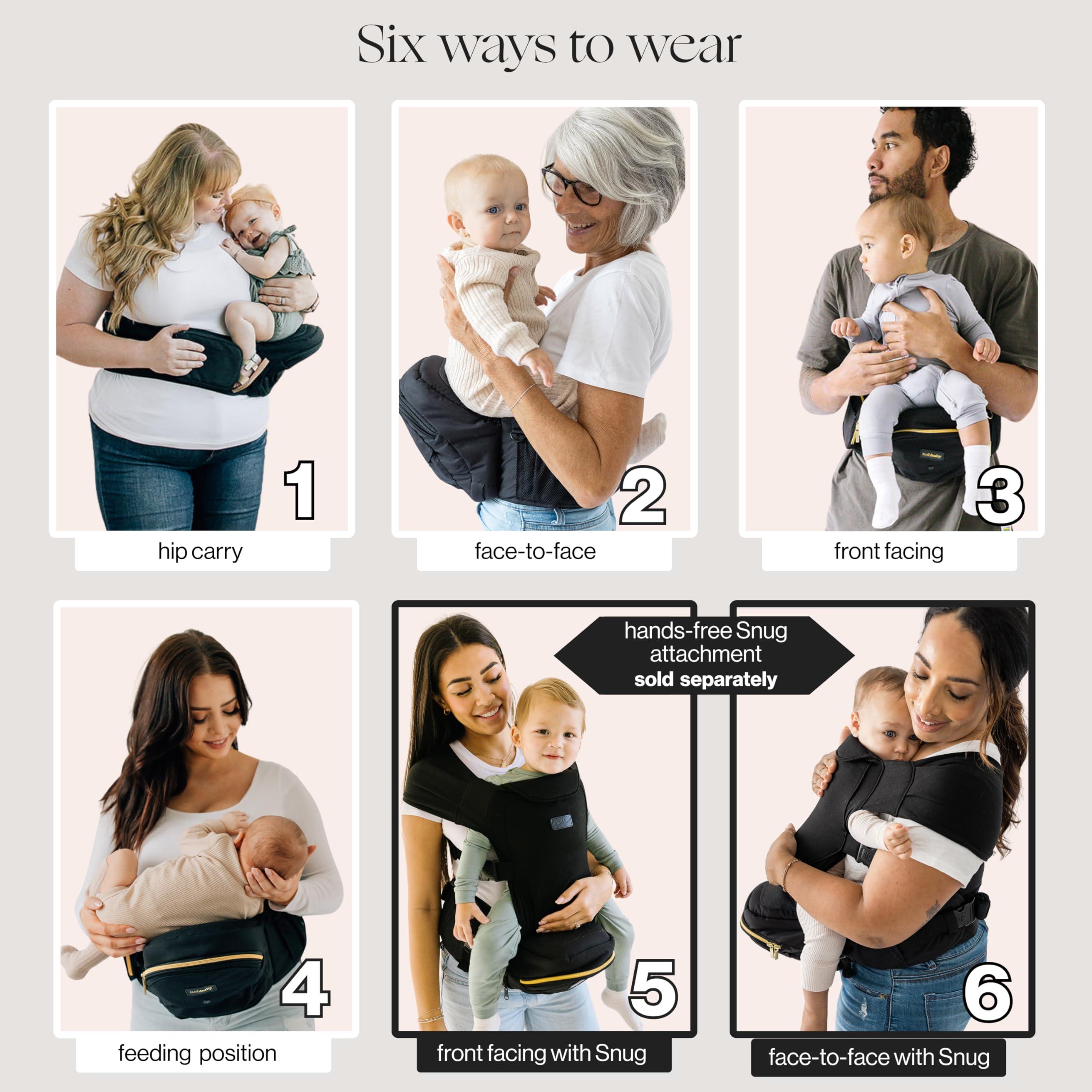Tushbaby The Original Safety-Certified Hip Carrier for Babies & Toddlers: Machine Washable Child Waist Seat with Pocket Storage, As Seen on Shark Tank (23”-44” Waist, 0-3 yrs up to 45lbs) – Grey - Image 4