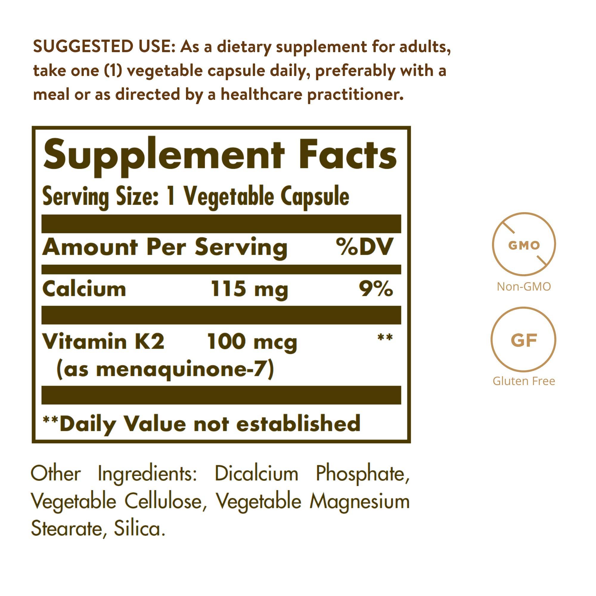 Solgar Naturally Sourced Vitamin K2 (MK-7) 100 mcg - 50 Vegetable Capsules - Supports Bone Health - Whole Food Source from Natto Extract - Non-GMO, Gluten Free - 50 Total Servings - Image 7