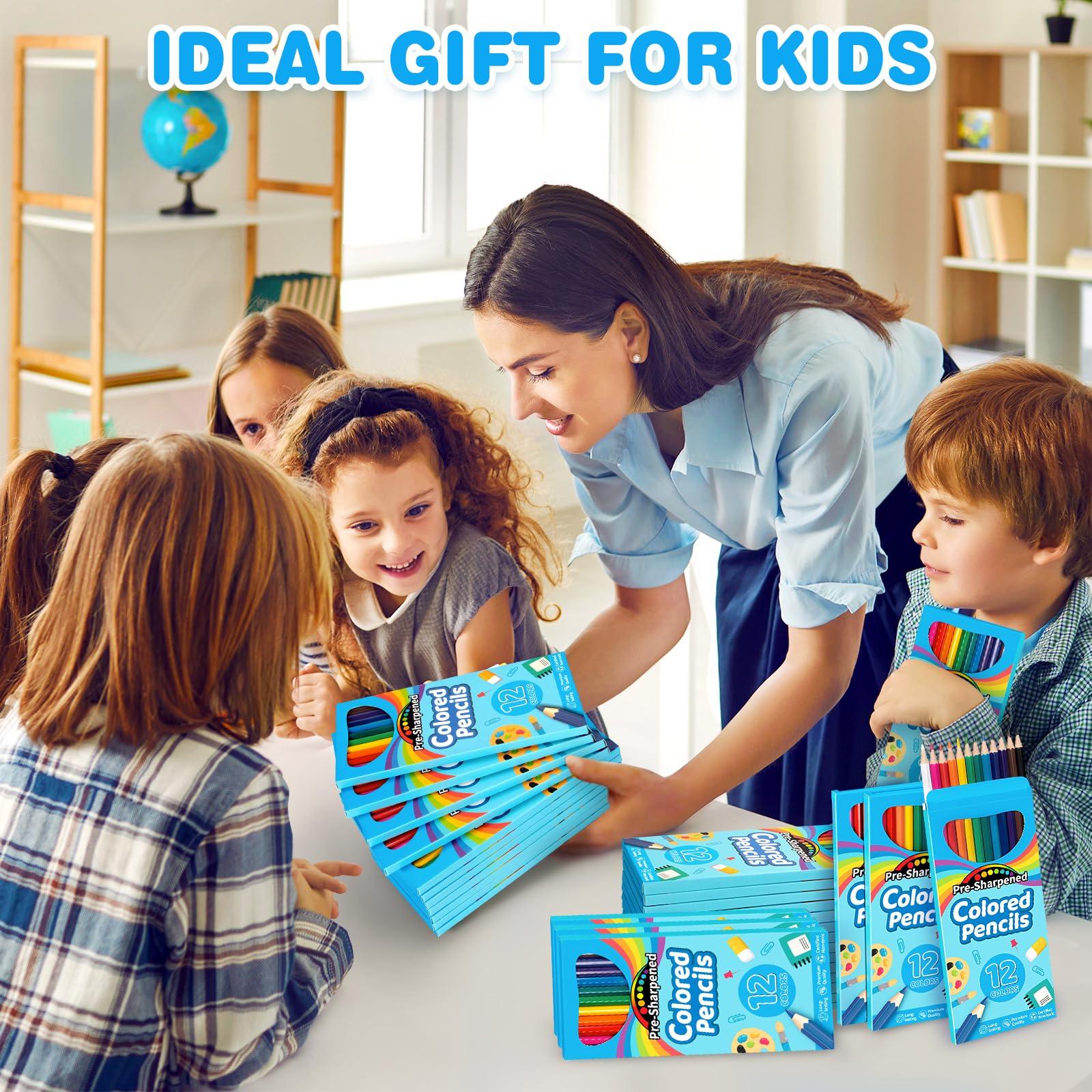 V-Opitos 168 Count Kids Colored Pencils, 14 Pack Bulk Pre-sharpened Coloring Pencils in 12 Colors, School Supplies for Teachers, Ideal Back to School Supplies & Classroom Prizes, Kids Party Favor - Image 7