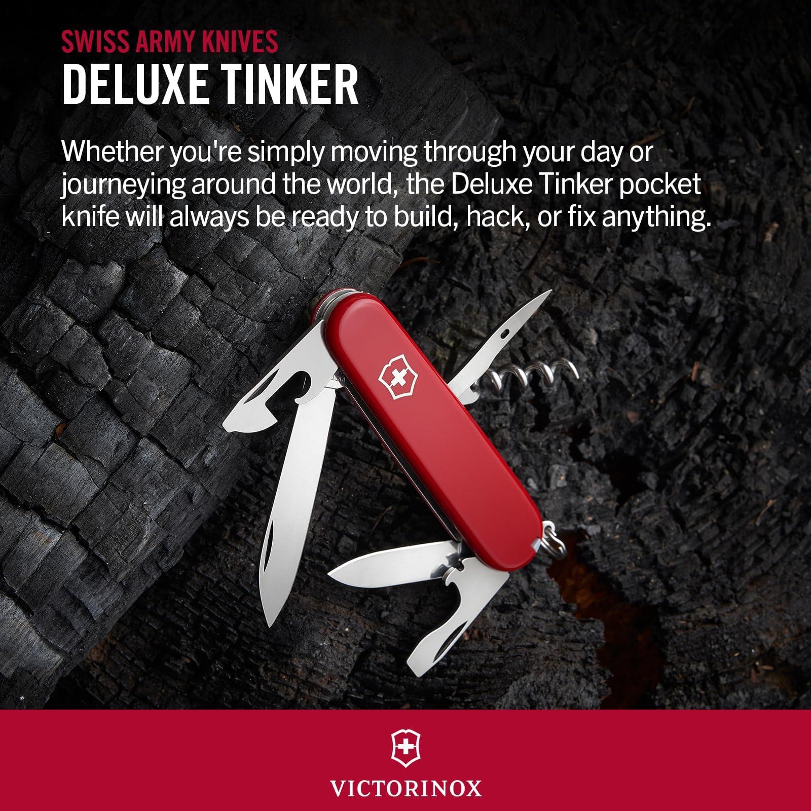 Victorinox Swiss Army Multi-Tool, Tinker Pocket Knife , Red, 91mm - Image 6
