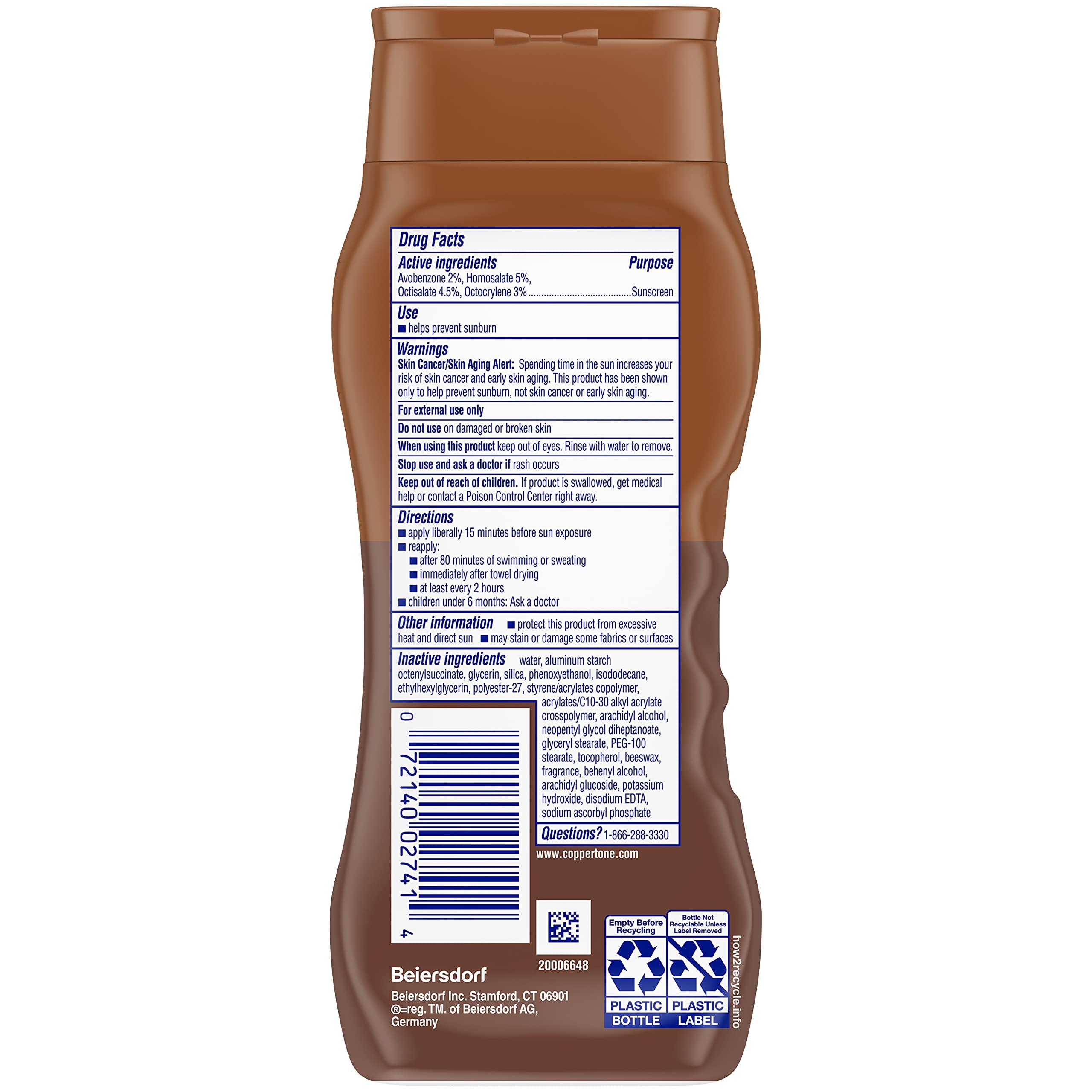 Coppertone Tanning Sunscreen Lotion, Water Resistant Body Sunscreen SPF 8, Broad Spectrum SPF 8 Sunscreen Pack, 8 Fl Oz Bottle, Pack of 2 - Image 11