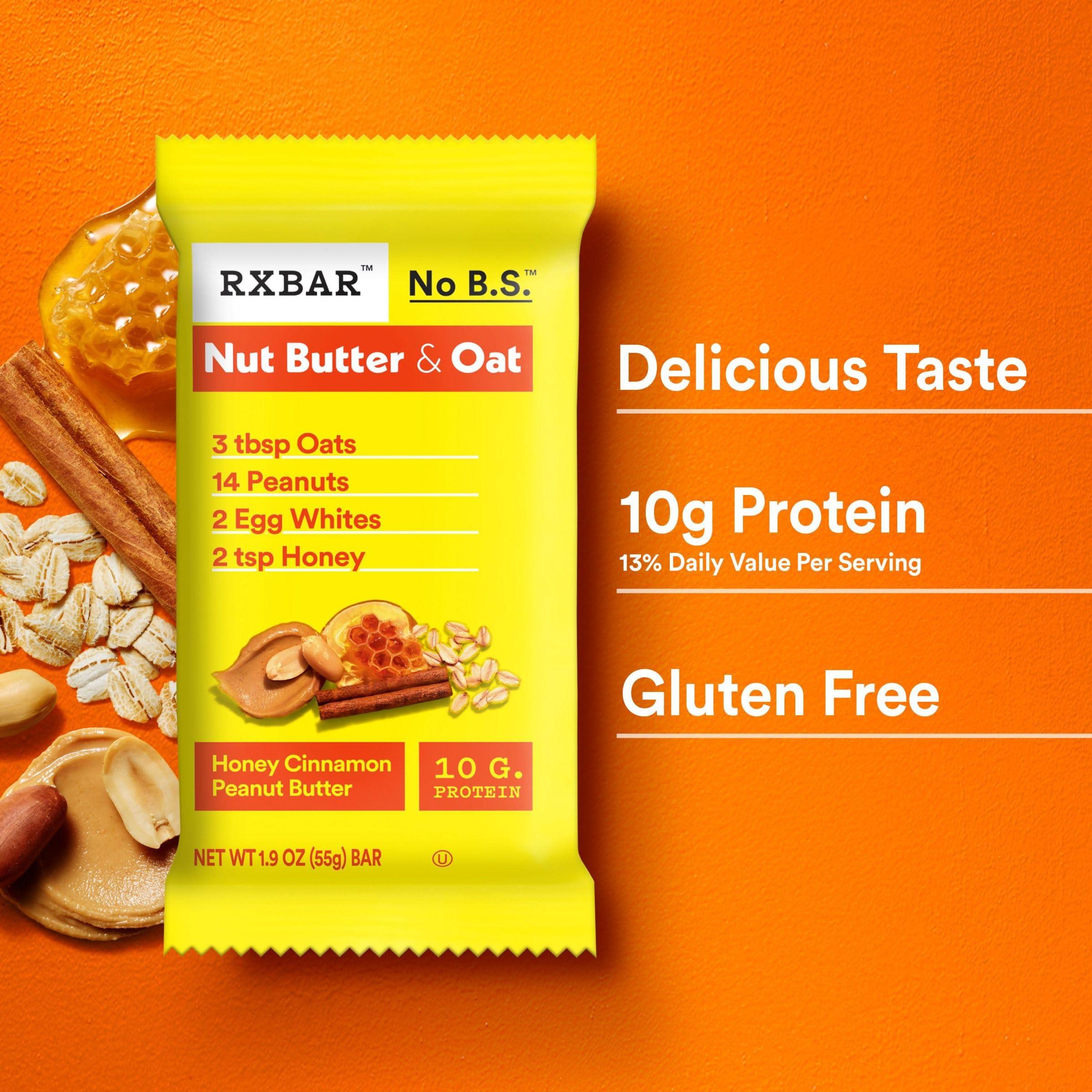 RXBAR Nut Butter and Oat Protein Bars, Protein Snacks, Snack Bars, Honey Cinnamon Peanut Butter, 23.2oz Box (12 Bars) - Image 10