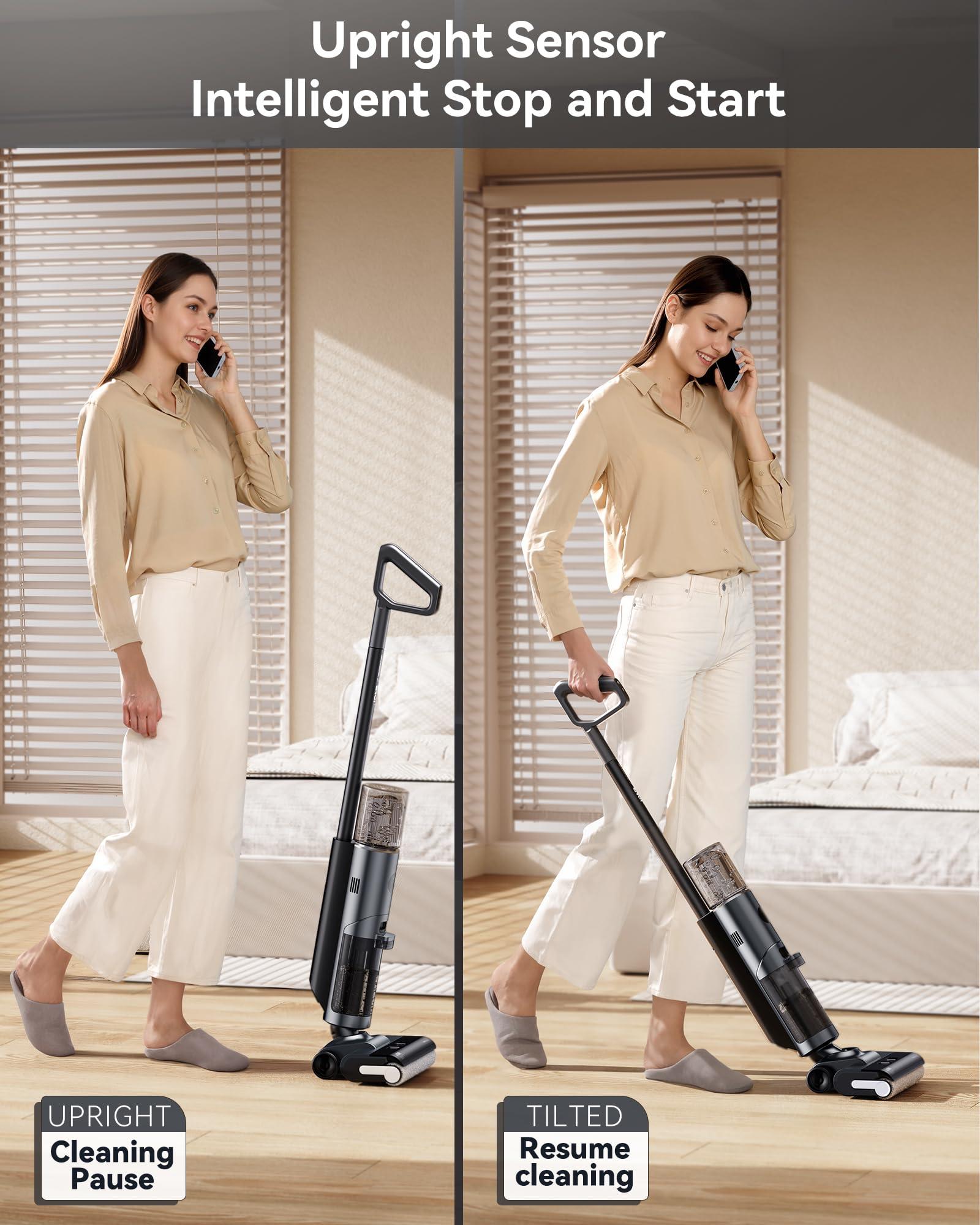 JONR ED12 PRO Wet Dry Dual-use Vacuum Cleaner,An Intelligent Vacuum Cleaner Suitable for Hard Floors,Three Sided Cleaning,Hot Water Self-Cleaning,Hot Air Drying,850ml Water Tank, Easy to Clean Hair - Image 7