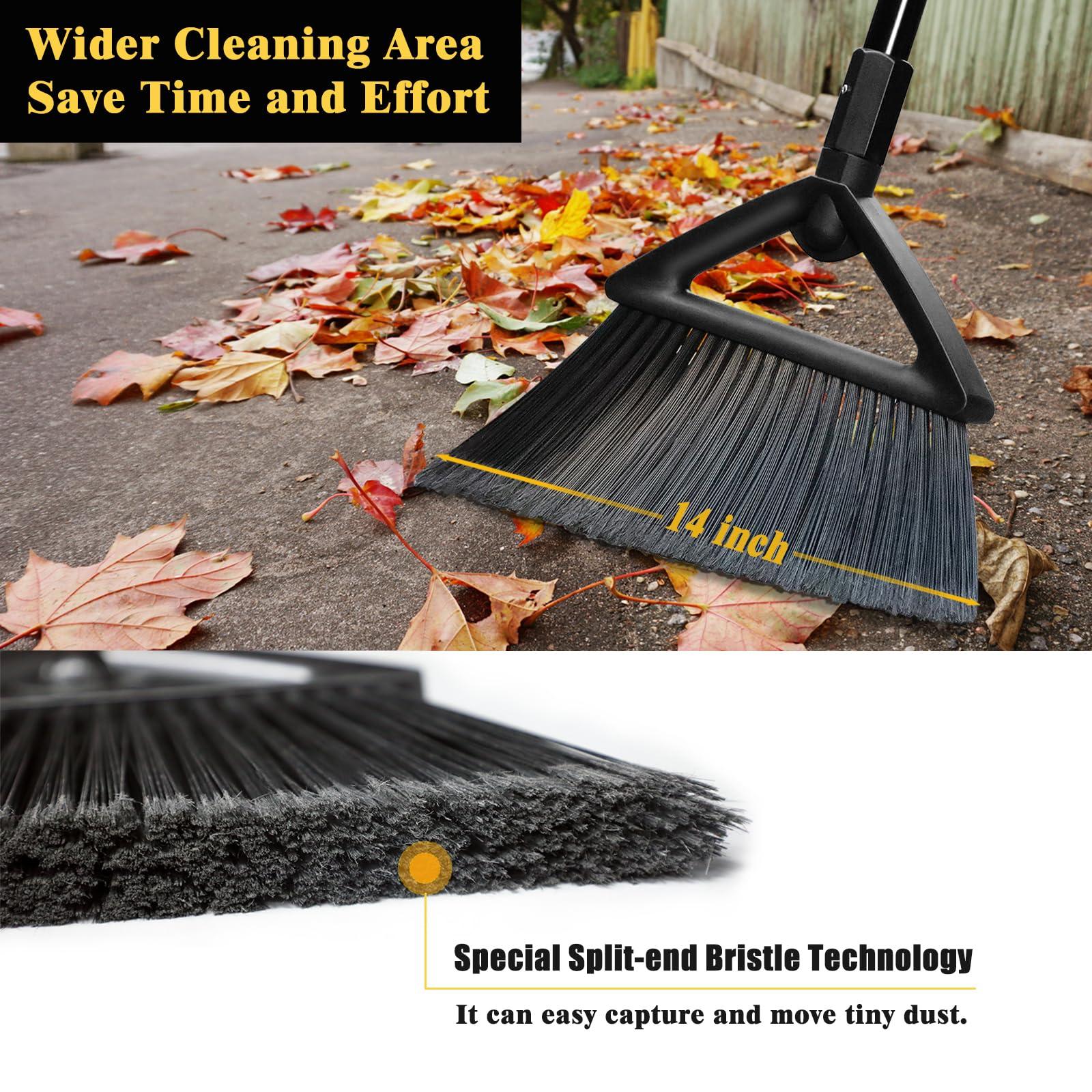 PUTNATRUE Outdoor Angle Broom Indoor,Upgraded Heavy Duty Commercial Brooms,Black Broom for Sweeping House,Restaurant,Kitchen,Garage,Courtyard - Image 4