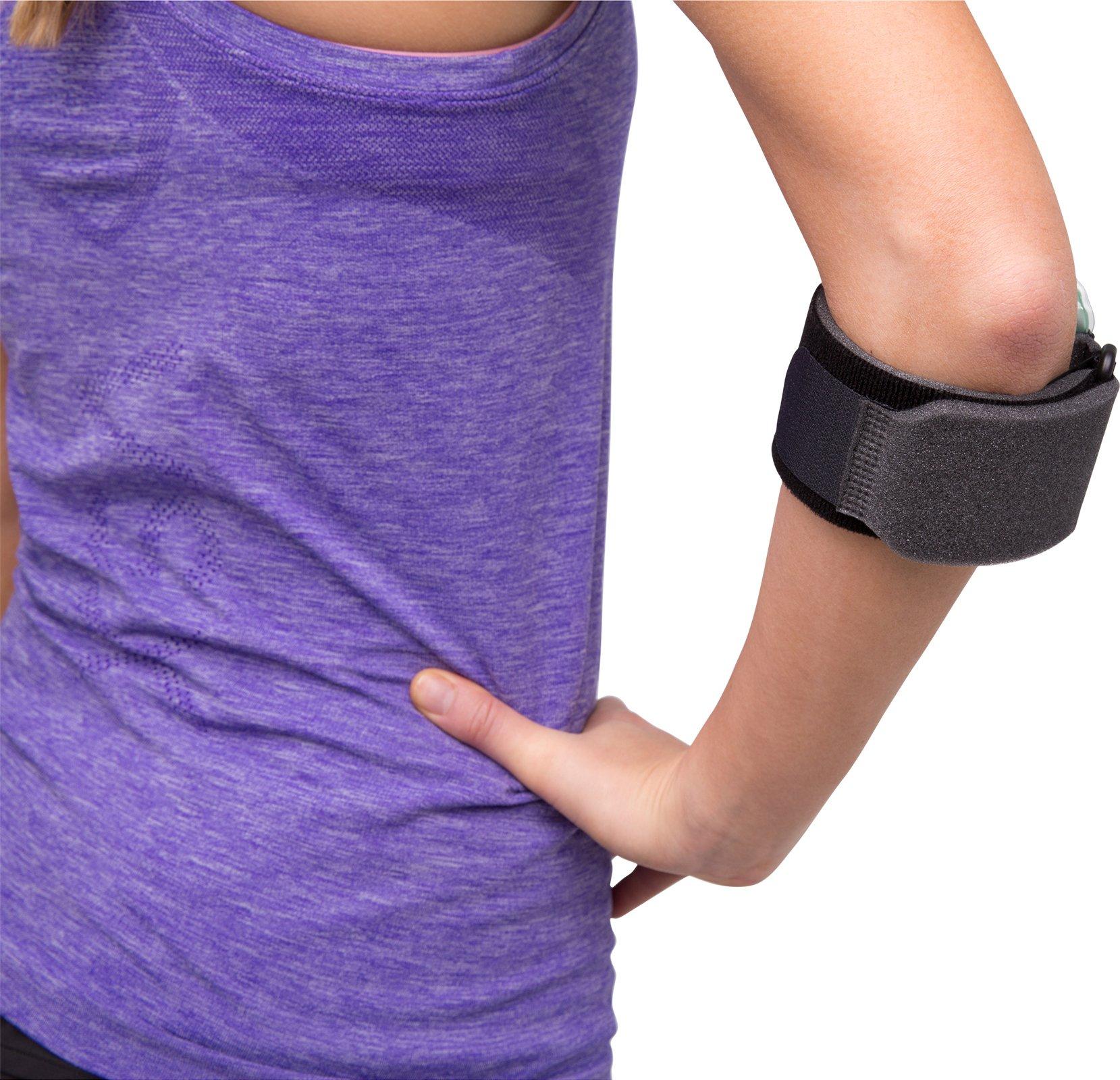 Aircast Pneumatic Armband: Tennis/Golfers Elbow Support Strap, Black - Image 5