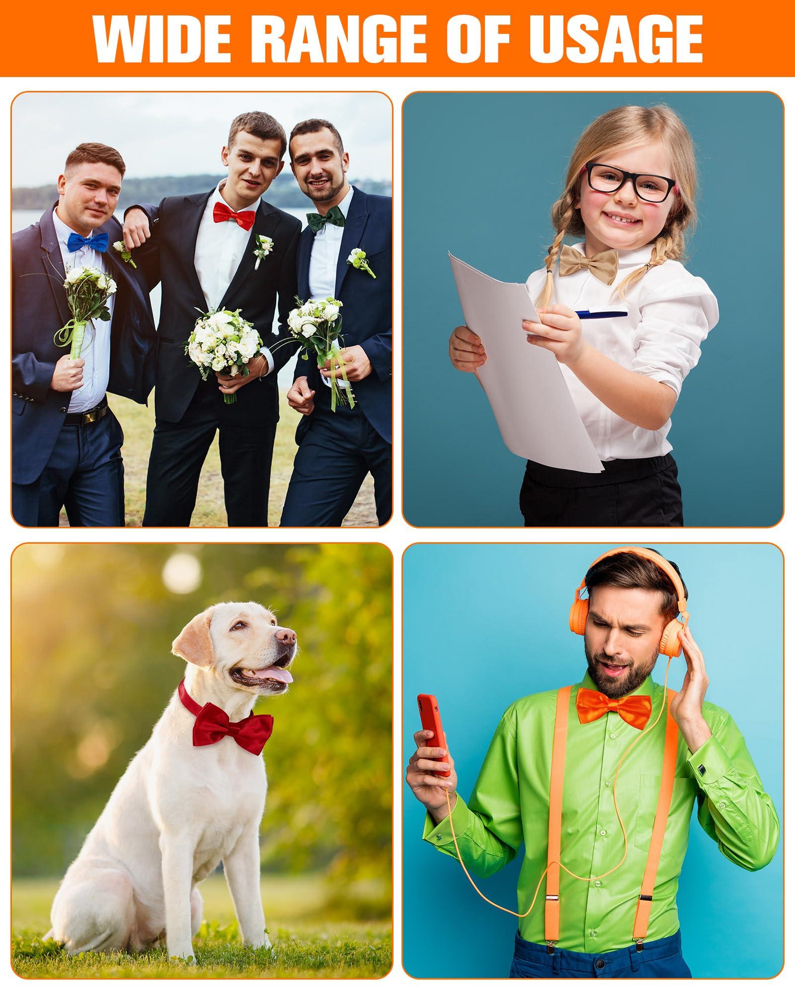 JaGely 40 Pcs Men's Bow Ties Pre Tied Tuxedo Formal Adjustable Clip On Bow Satin Bowtie for Men Costume Wedding Party - Image 7