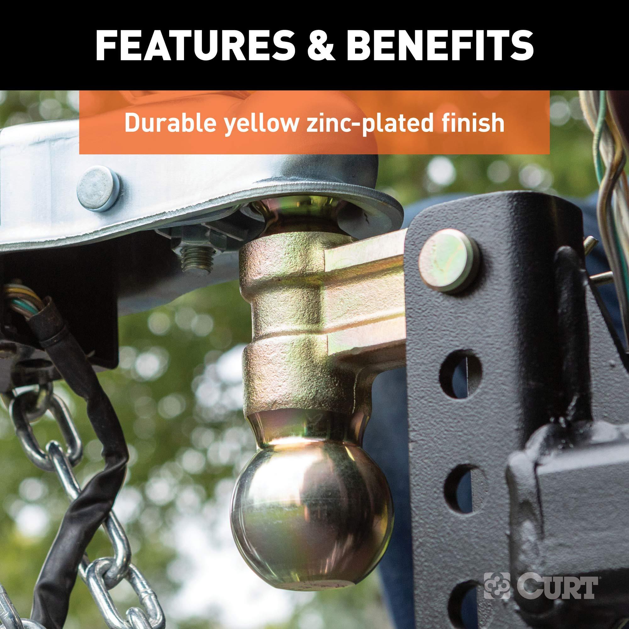 CURT 45903 Slim Adjustable Trailer Hitch Ball Mount, Fits 2-Inch Receiver, 3-3/4-In Drop, 2 or 2-5/16-Inch Balls, 10,000 Pounds - Image 7