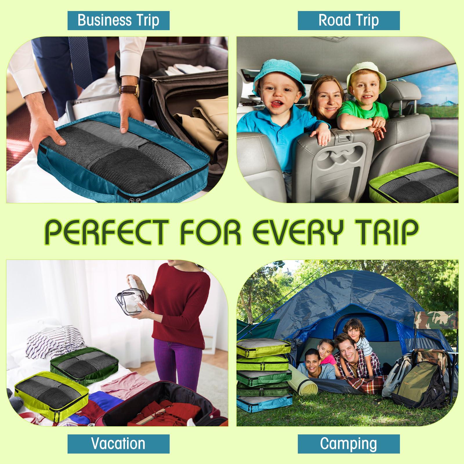Bulyoou 5 Pcs Packing Cubes for Suitcase Large Travel Cubes Carry on Luggage Organizer Bags for Clothes Accessories(L,Green) - Image 7