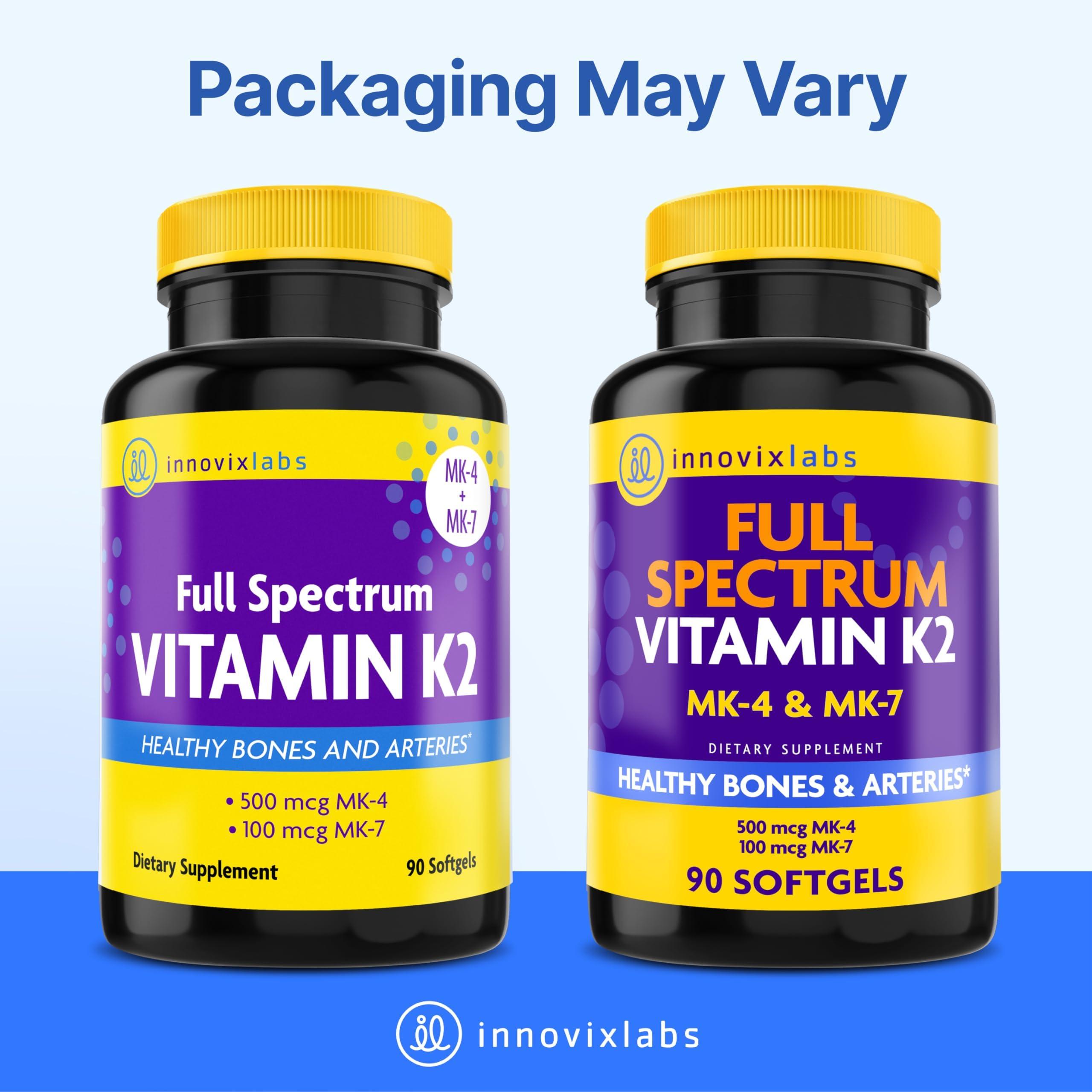 InnovixLabs Full Spectrum Vitamin K2-90 Softgels with 600 mcg of Trans Form MK7 and MK4 - Supports General Health and Bone Strength - Soy and Gluten Free K2 Vitamin Supplement - Image 8