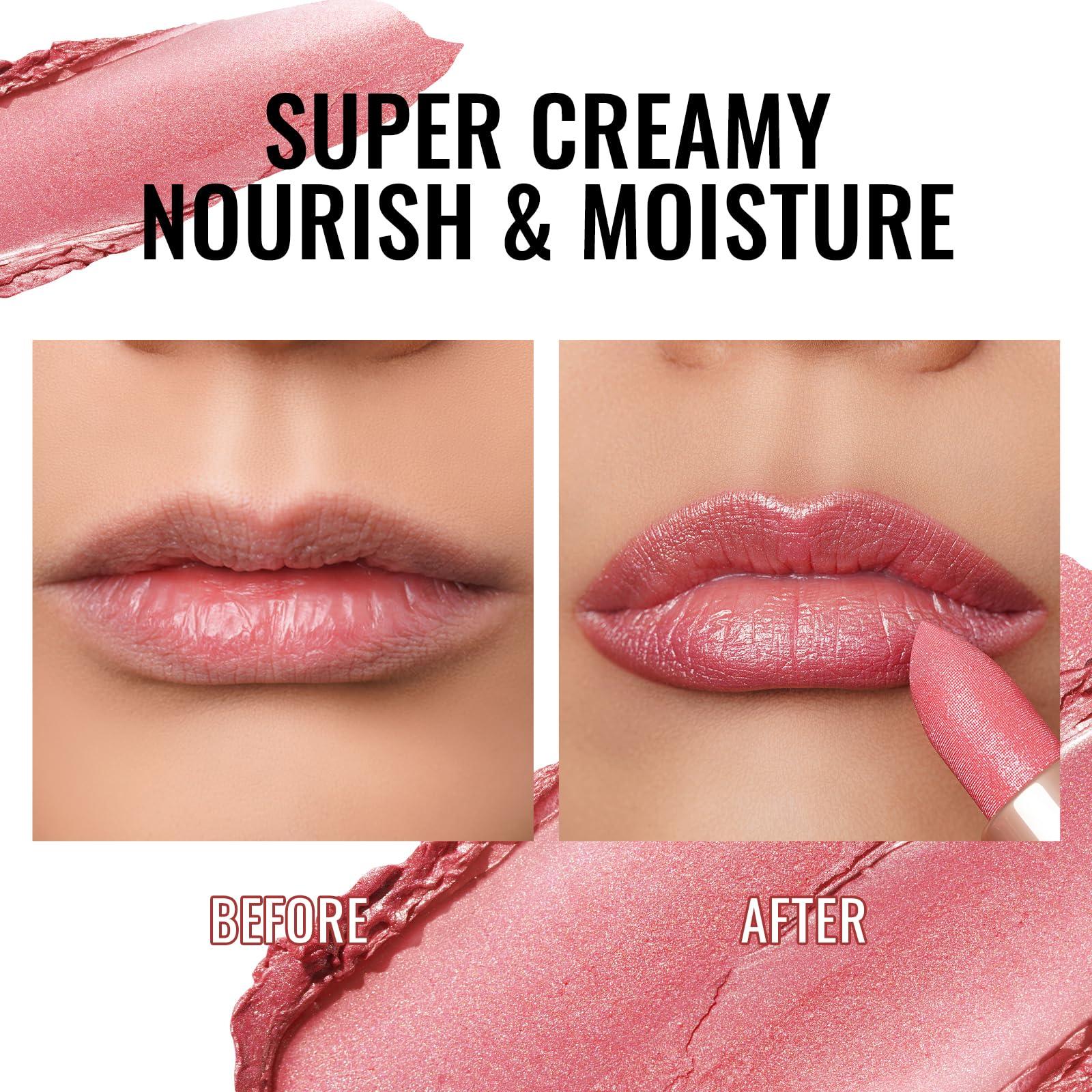 Oulac Moisturizing Pink Lipstick for Women - Tinted Lip Balm with Shimmmer, Lightweight Lip Makeup, Nourishing & Hydrating Formula, Vegan & Gluten Free, PG03 Pink Jewel - Image 5