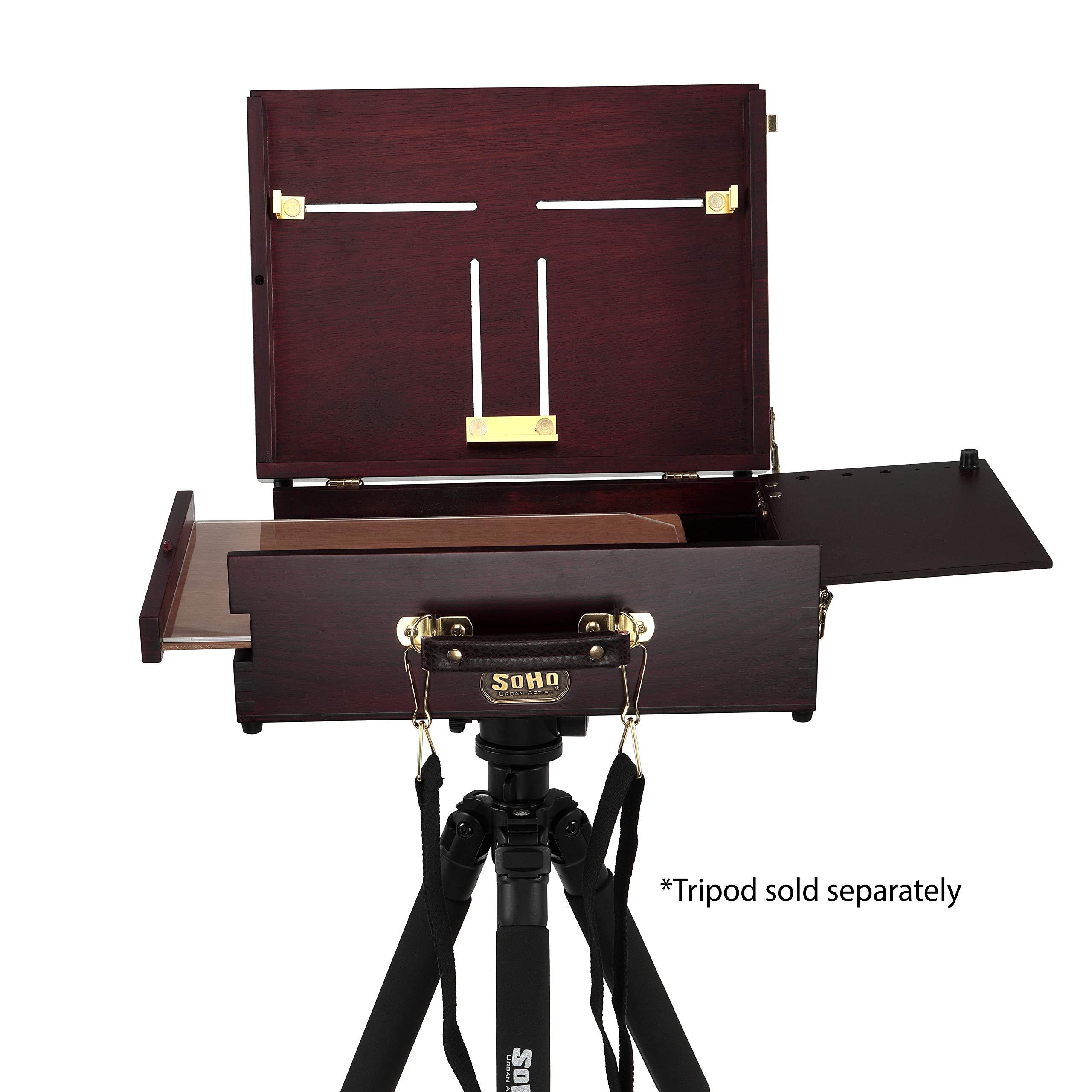 Soho Urban Artist Scout Pochade Box for Plein Air Painting Easel with Storage, Lightweight & Portable, Mahogany Finish - Image 5