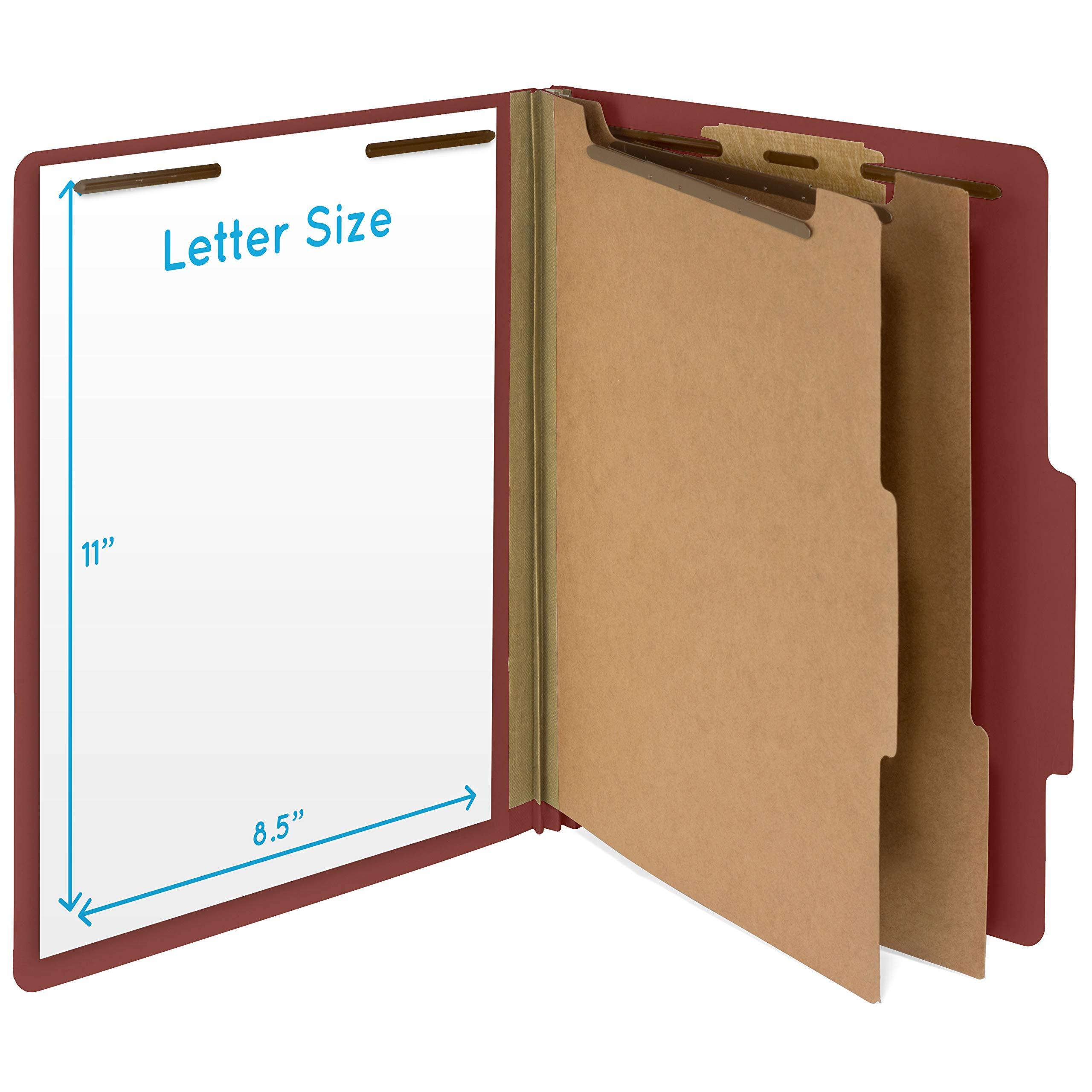 10 Red Classification Folders - 2 Divider - 2 Inch Tyvek Expansions - Durable 2 Prongs Designed to Organize Standard Medical Files, Law Client Files, Office Reports - Letter Size, Red, 10 Pack - Image 2