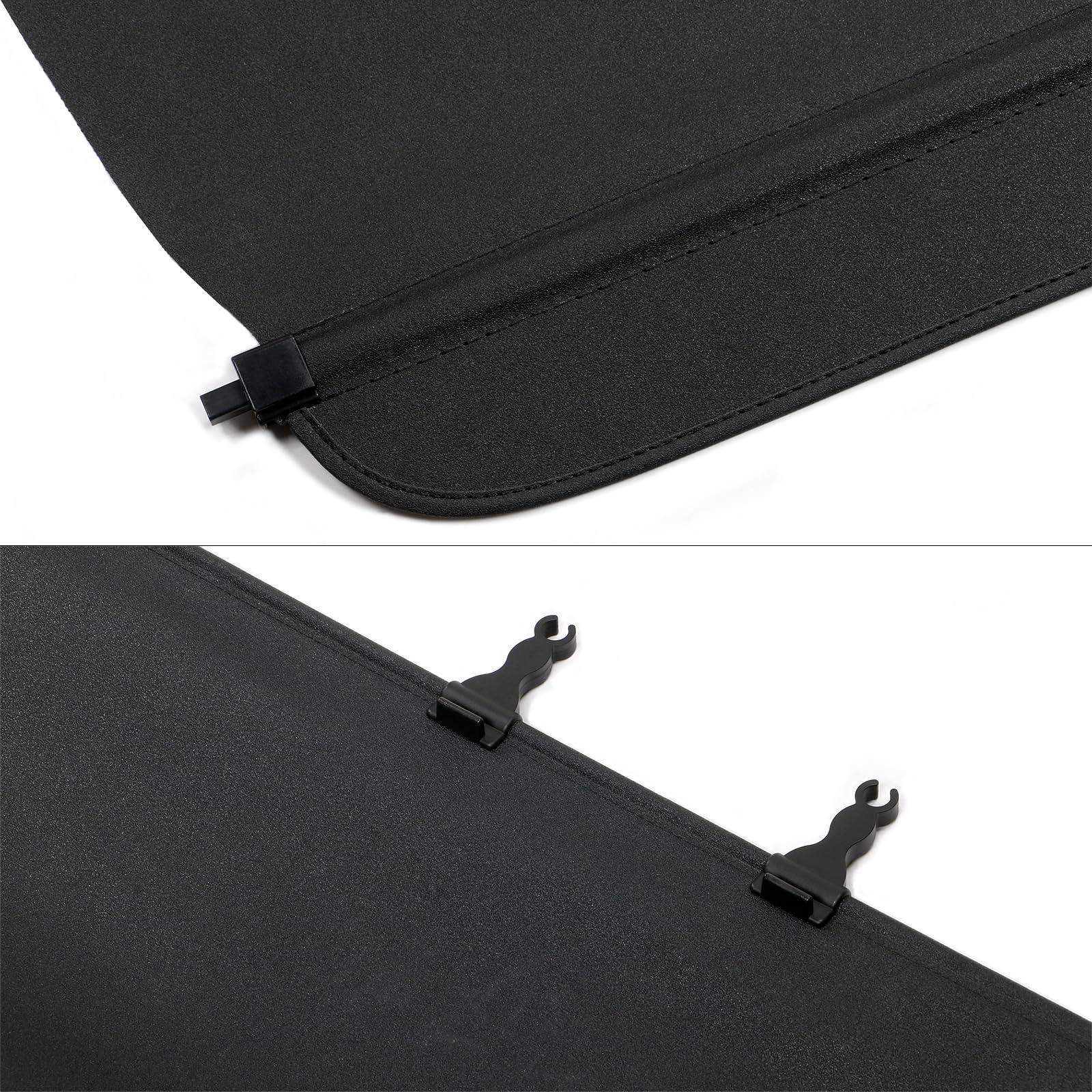 IKON MOTORSPORTS, Cargo Cover Compatible with 2010-2015 Lexus RX350 RX450h All Models, PVC & Aluminum Rod Black Security Rear Trunk Cover Security Retractable Shield, 2011 2012 2013 2014 - Image 8