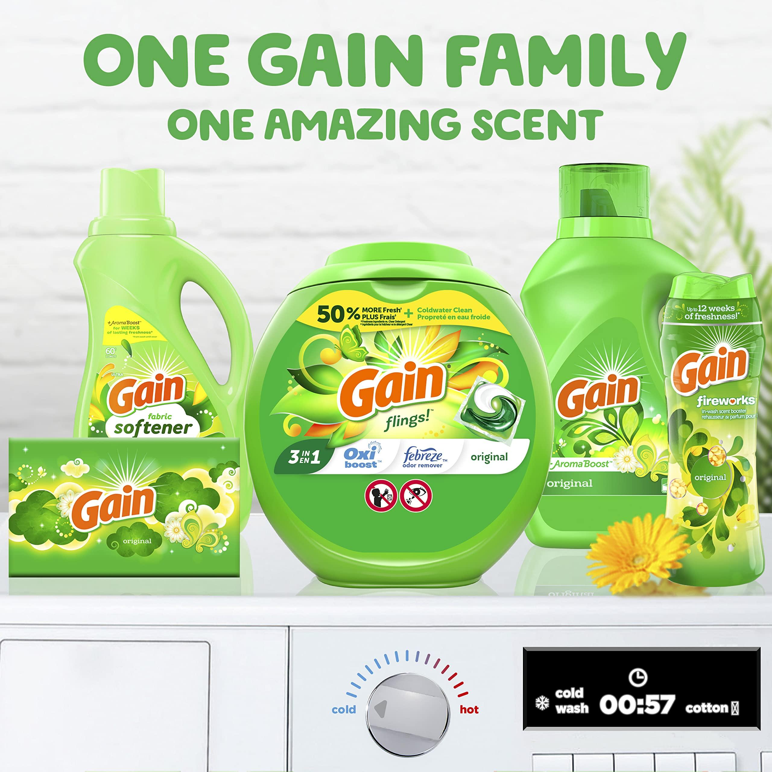 Gain flings Laundry Detergent Soap Pacs HE Compatible 112 ct Long Lasting Scent Original Scent - Image 7