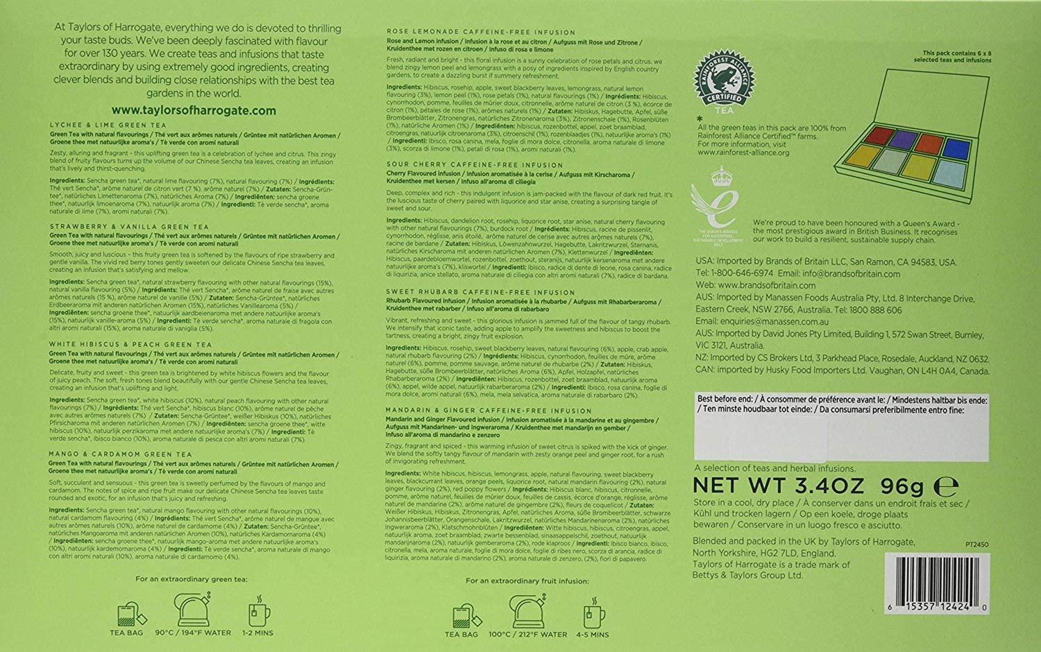 Taylors of Harrogate Green Tea & Herbal Infusions Variety Box, 48 Count - Image 3