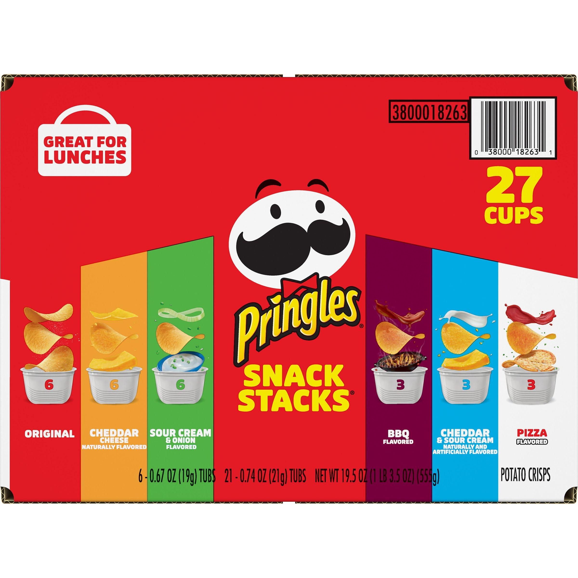 Pringles Potato Crisps Chips, Snack Stacks, Lunch Snacks, Office and Kids Snacks, Variety Pack (27 Cups) - Image 8
