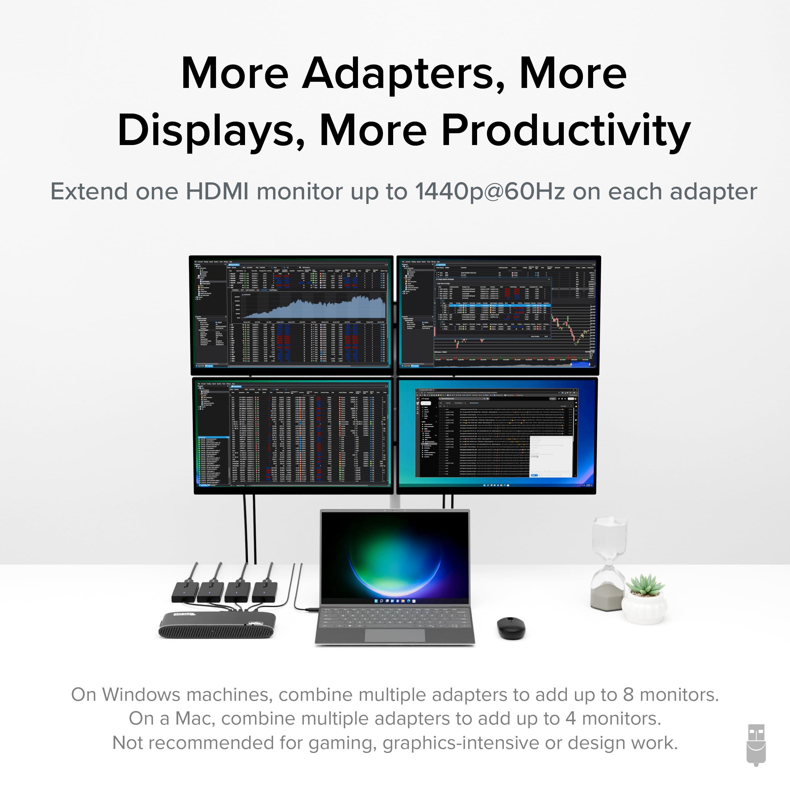 Plugable USB C to HDMI Adapter, Universal Video Graphics Adapter for USB 3.0 and USB-C Macs and Windows, Extend an HDMI Monitor up to 1440p@60hz - Image 3
