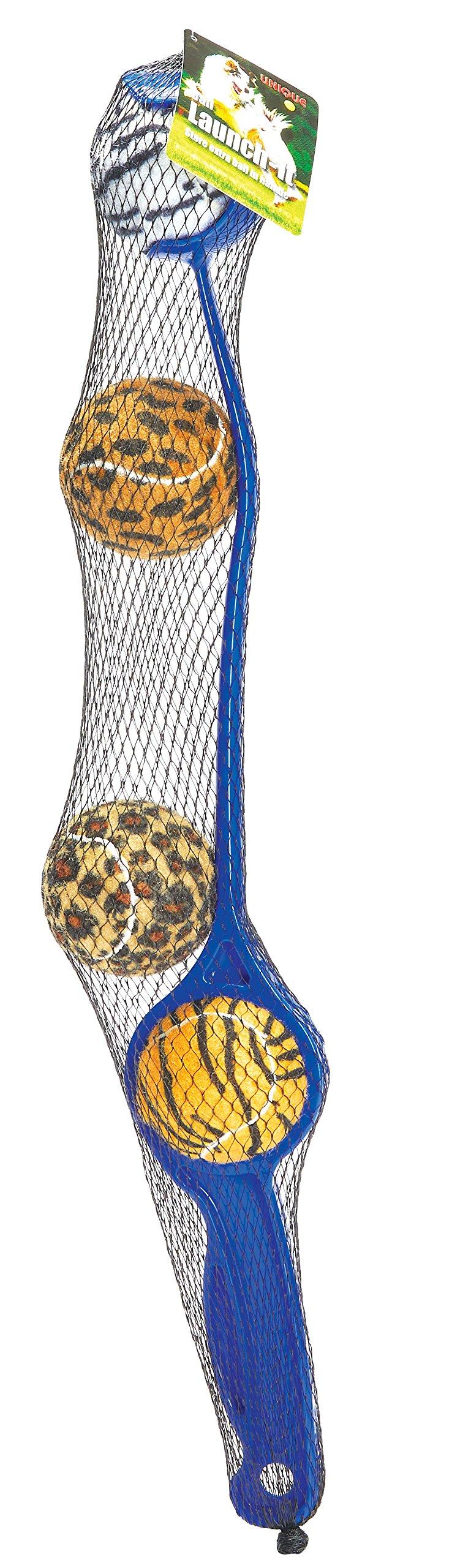 Unique Sports Launch-It Dog Ball Launcher with 4 Animal Print Squeaker Balls - Image 2
