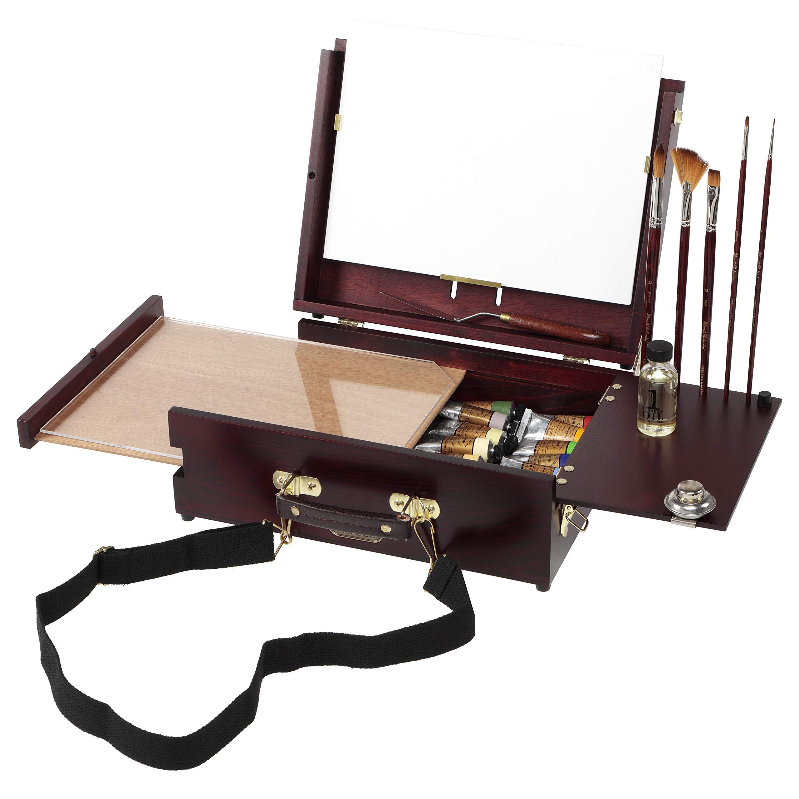Soho Urban Artist Scout Pochade Box for Plein Air Painting Easel with Storage, Lightweight & Portable, Mahogany Finish - Image 2
