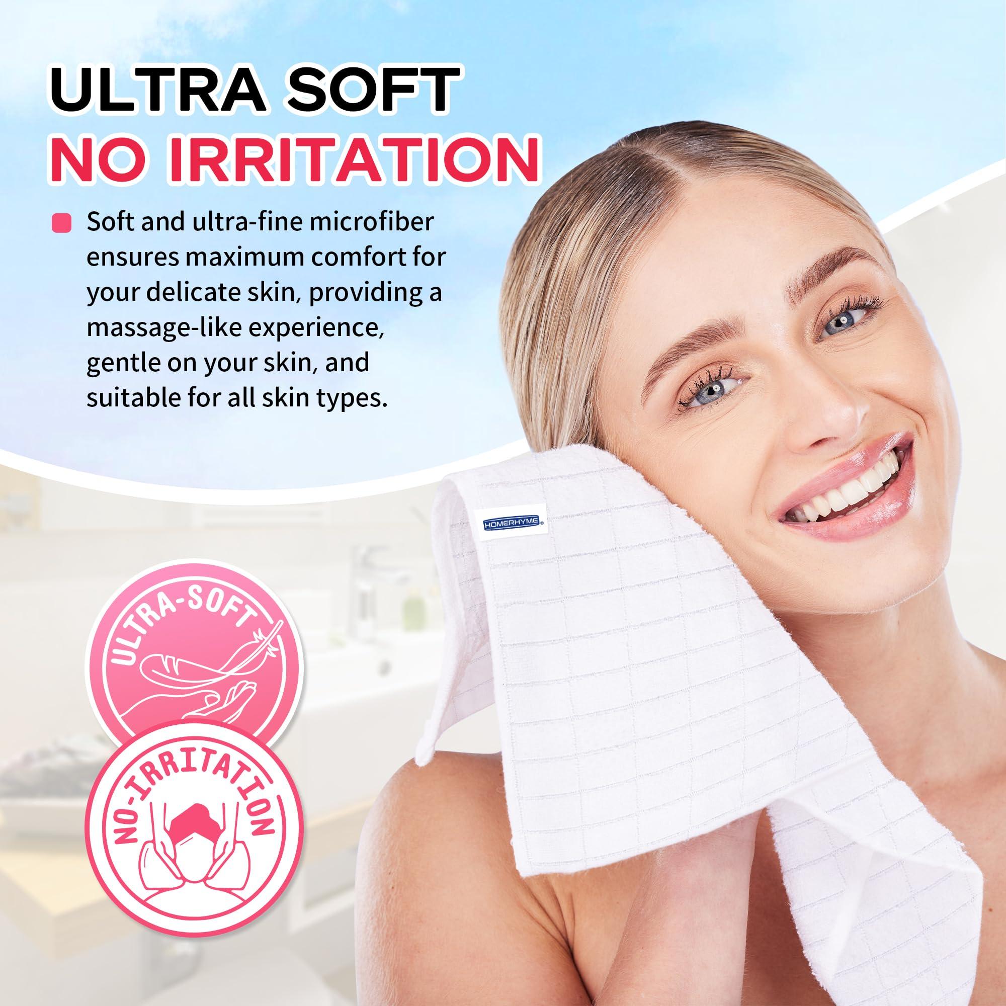 HOMERHYME Microfiber Washcloths Face Towel, 12 Pack White Towels Fingertip Washcloth, Soft Lint Free Quick Dry Bulk Absorbent Reusable Wash Cloths for Bathroom, Salon, Spa, Gym - Image 3