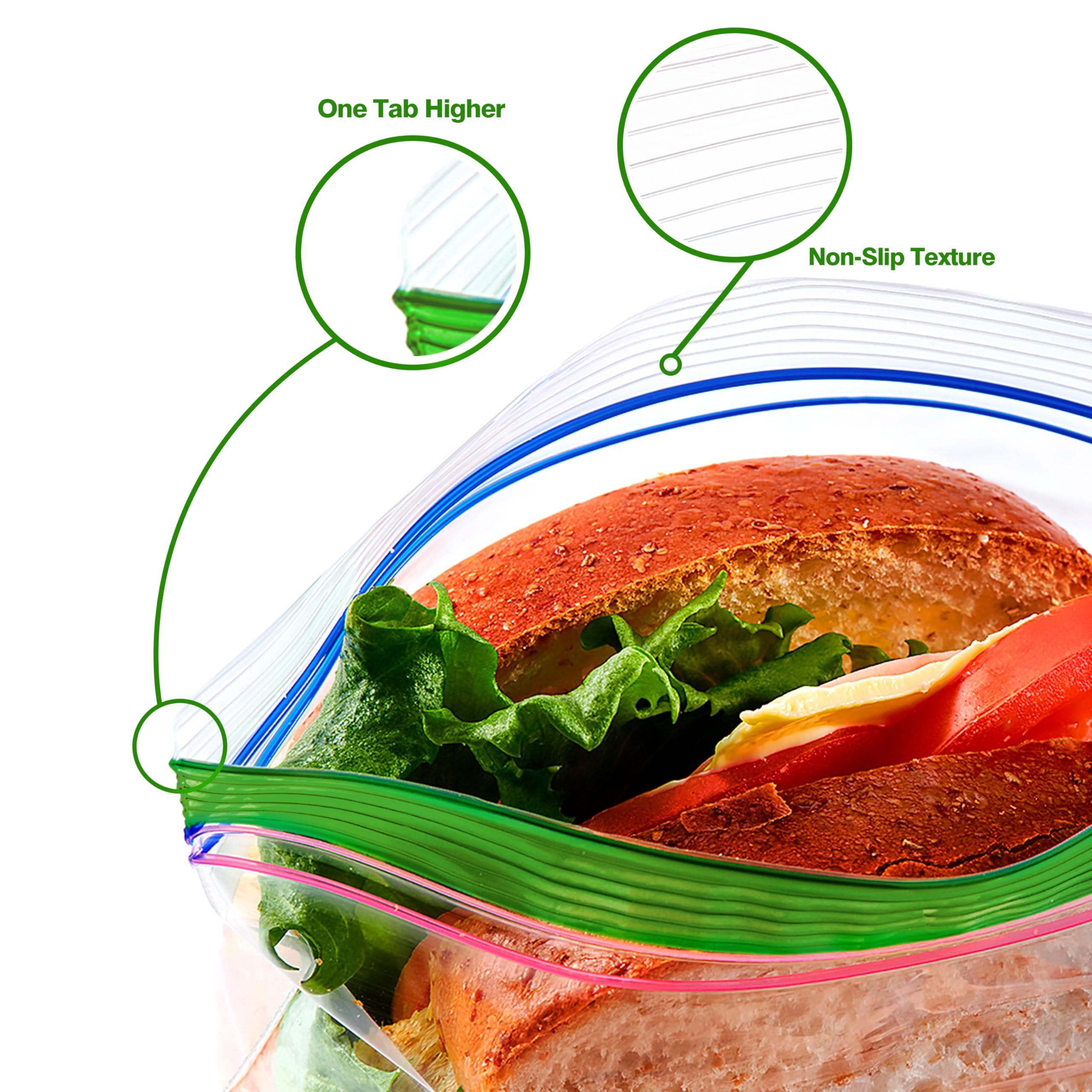 TYPLASTICS Sandwich and Snack Bags, Storage Bags for Food On the Go, Double Zipper for Freshness, Easy Open Design, Reclosable, 360 Count - Image 4