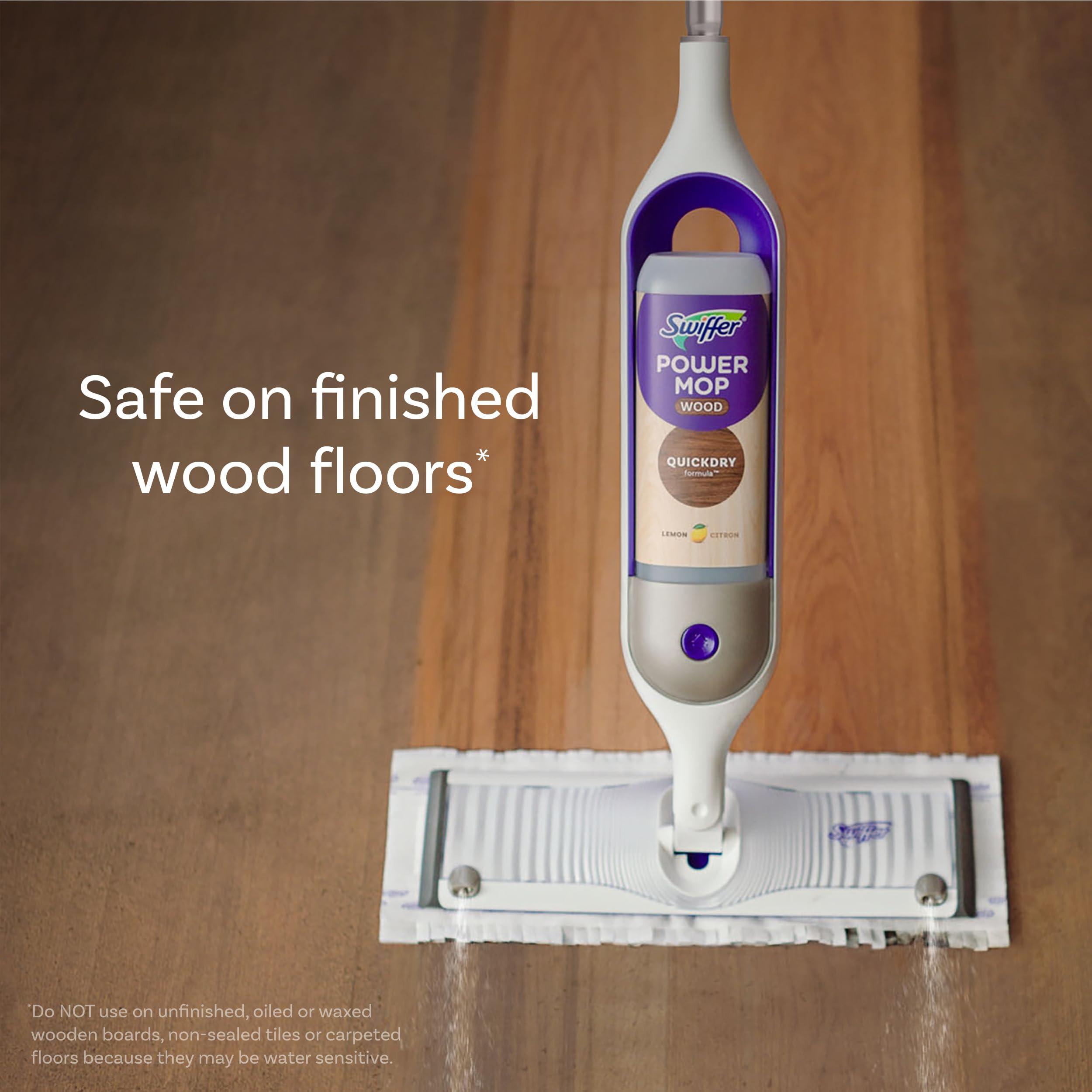 Swiffer Power Mop Wood Refill Solution, QuickDry Hardwood Floor Cleaner for Mopping Home, Bathroom, Kitchen, All Purpose Multi-Surface Solution for Floor Cleaning, Lemon Scent, 50.6oz - Image 6