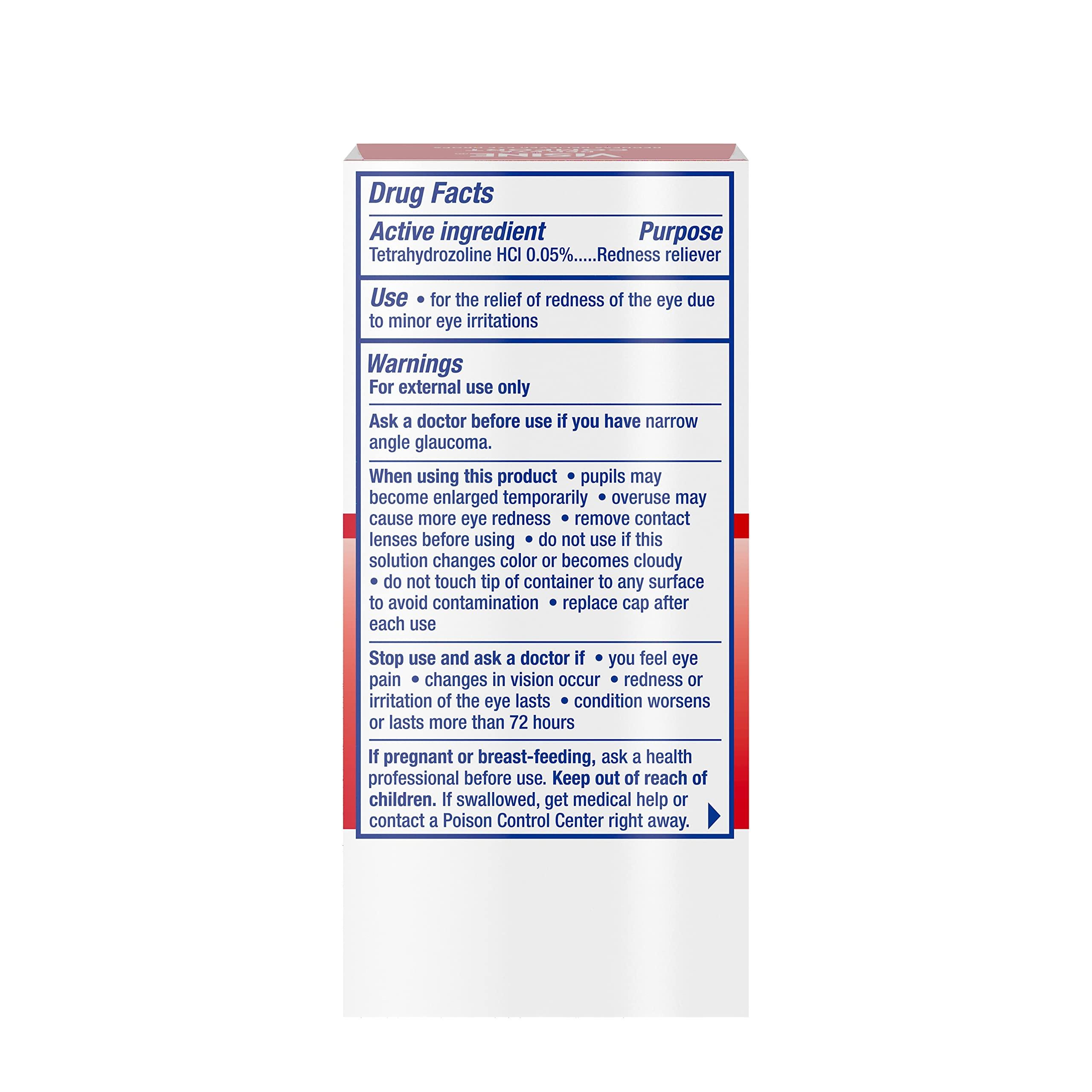 Visine Red Eye Comfort Redness Relief Eye Drops to Help Relieve Red Eyes Due to Minor Eye Irritations Fast, Tetrahydrozoline HCl, 0.5 fl. oz - Image 2