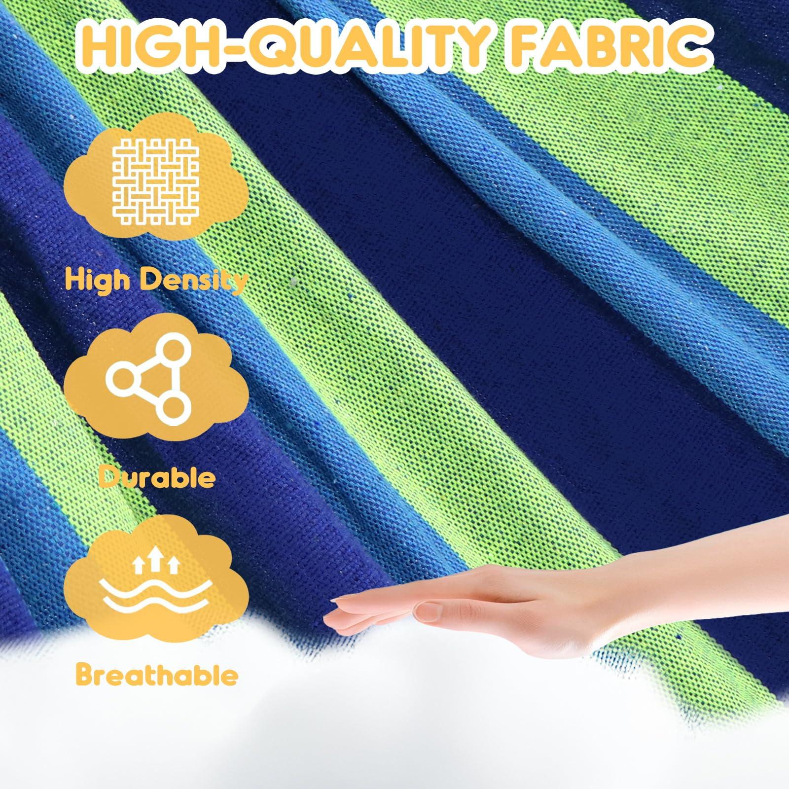 ANYOO Cotton Hammock Portable Camping Hammocks for Hanging Sturdy Garden Comfortable Fabric Hammock with Tree Straps Up to 660lbs with Travel Bag for Camping Outdoor/Indoor Patio Backyard - Image 4