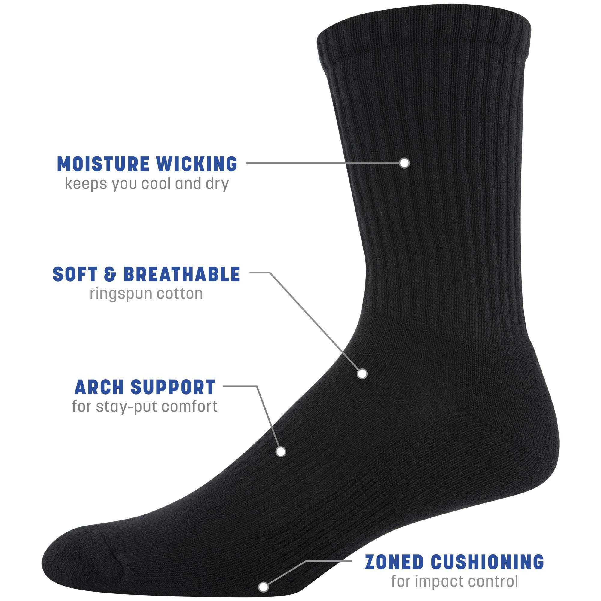Gildan Men's Active Cotton Crew Socks, 10-pairs - Image 2