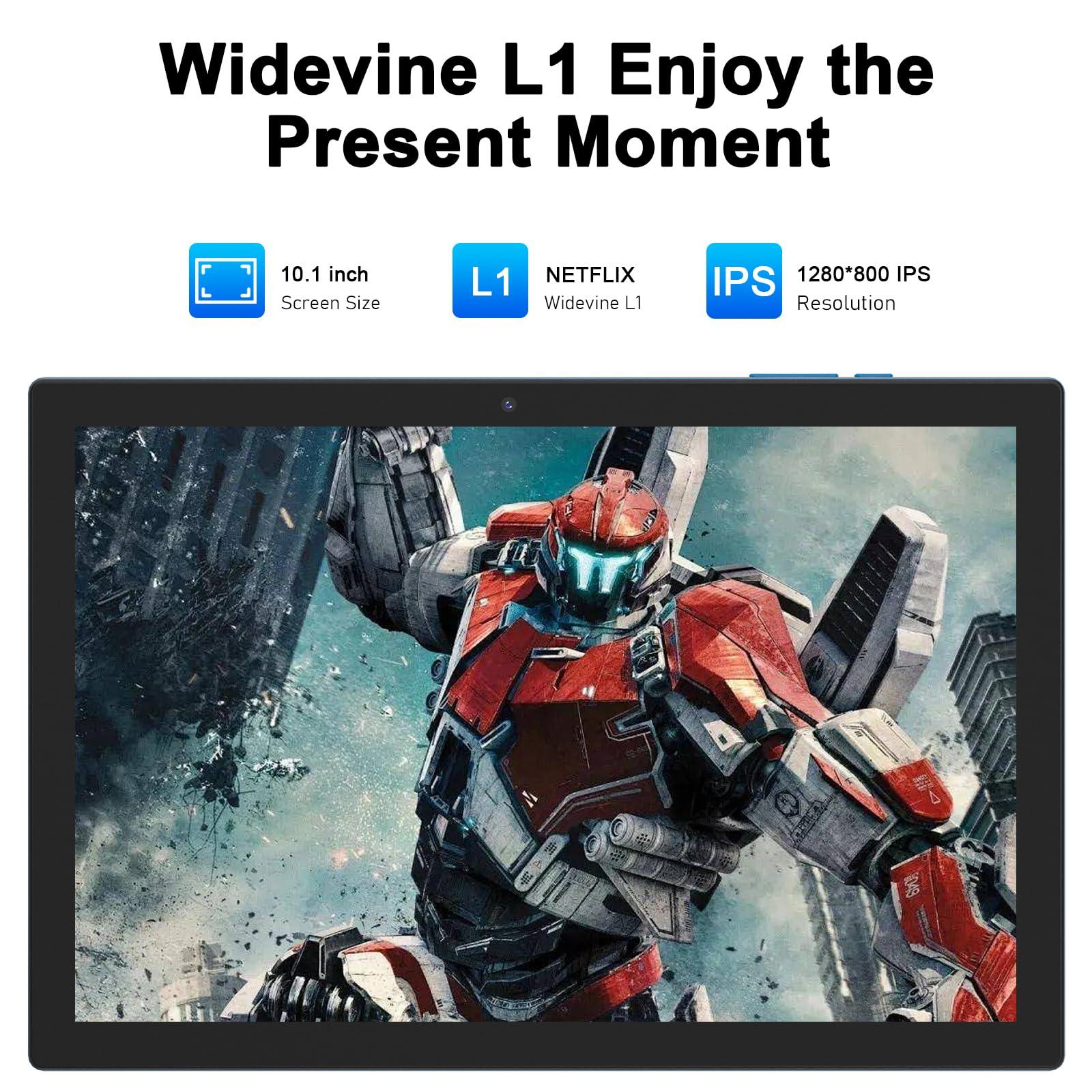 Android 15 Tablet, 10 inch 2 in 1 Tablets with Keyboard, 18GB RAM 128GB ROM 2TB Expand, Quad-Core 2.0Ghz CPU, 5G WiFi 6, BT5.0, 1280x800 HD Touchscreen, 6000mAh, Widevine L1, GMS Tablet, Navy - Image 2