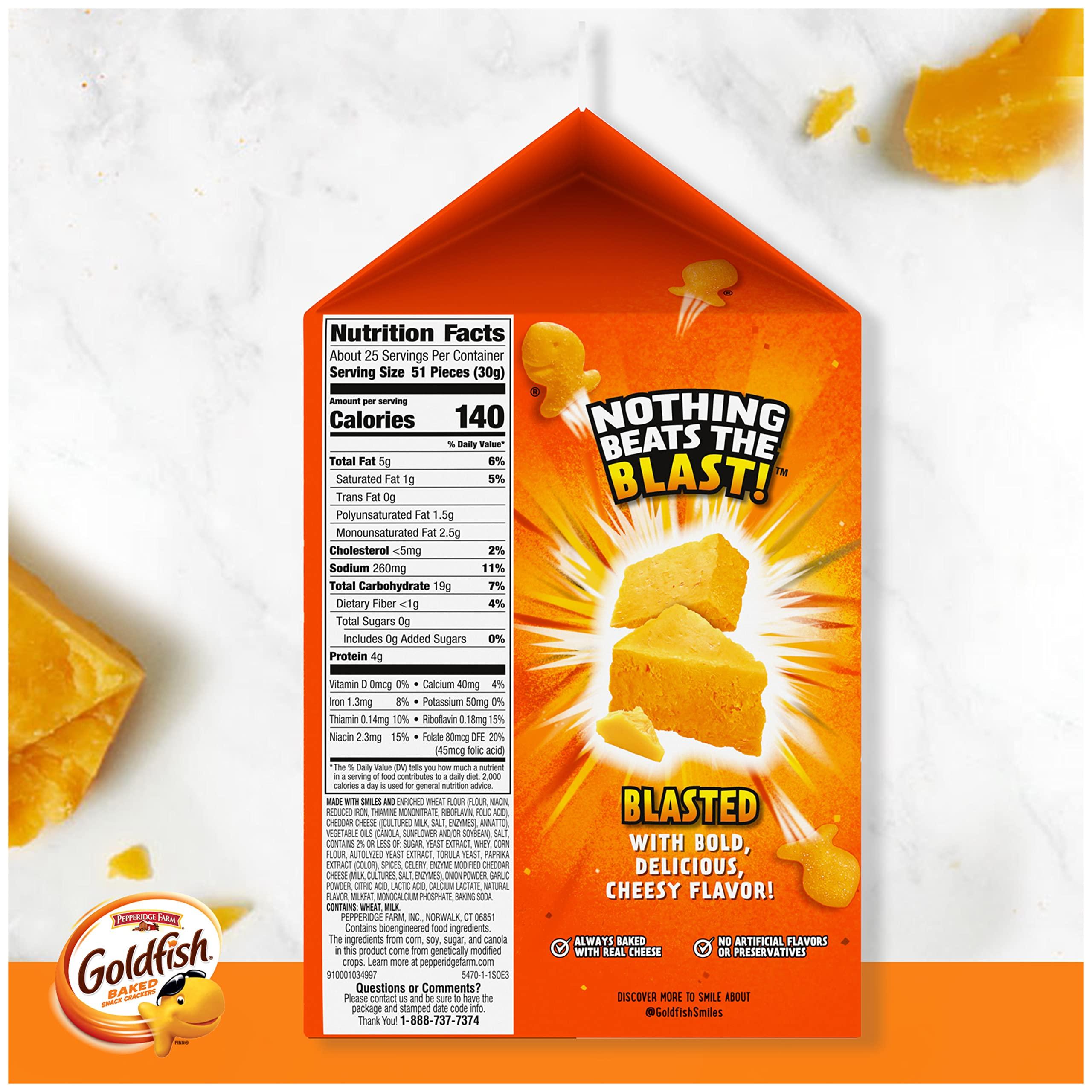 Goldfish Flavor Blasted Xtra Cheddar Cheese Crackers, 27.3 oz Carton - Image 6