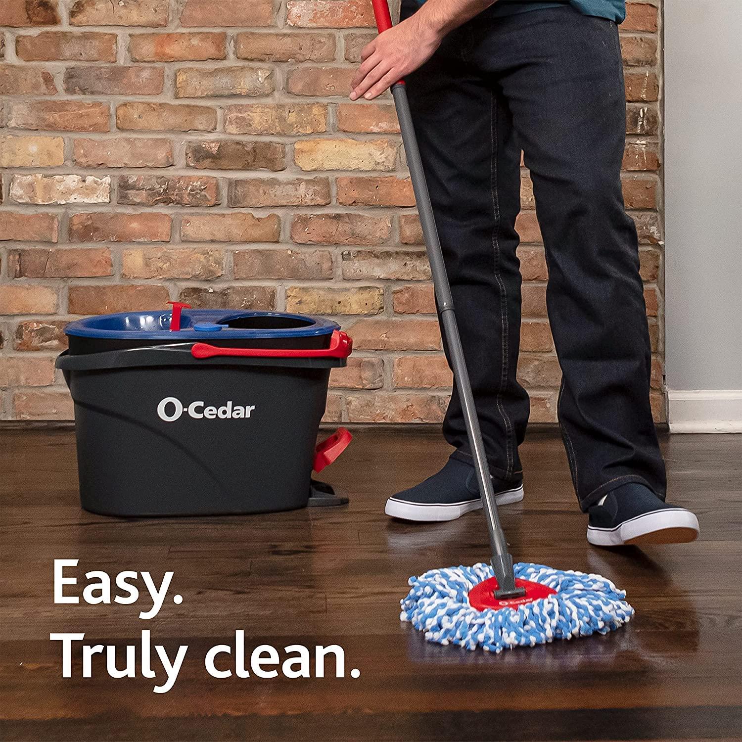 O-Cedar RinseClean Microfiber Spin Mop & Bucket Floor Cleaning System with 4 Extra Mop Head Replacements - Image 7