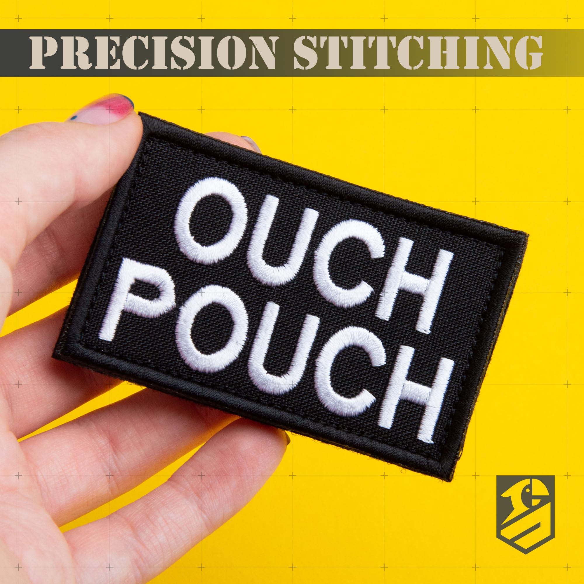 Bluyellow 2Pcs Ouch Pouch Patch, Embroidered Hook and Loop Medical EMS First Aid Patch for Backpack, Tactical Vest, Ifak Pouch, First Aid Kit Bag, Dog Vest, MOLLE, Black, 2x3 Inches - Image 8