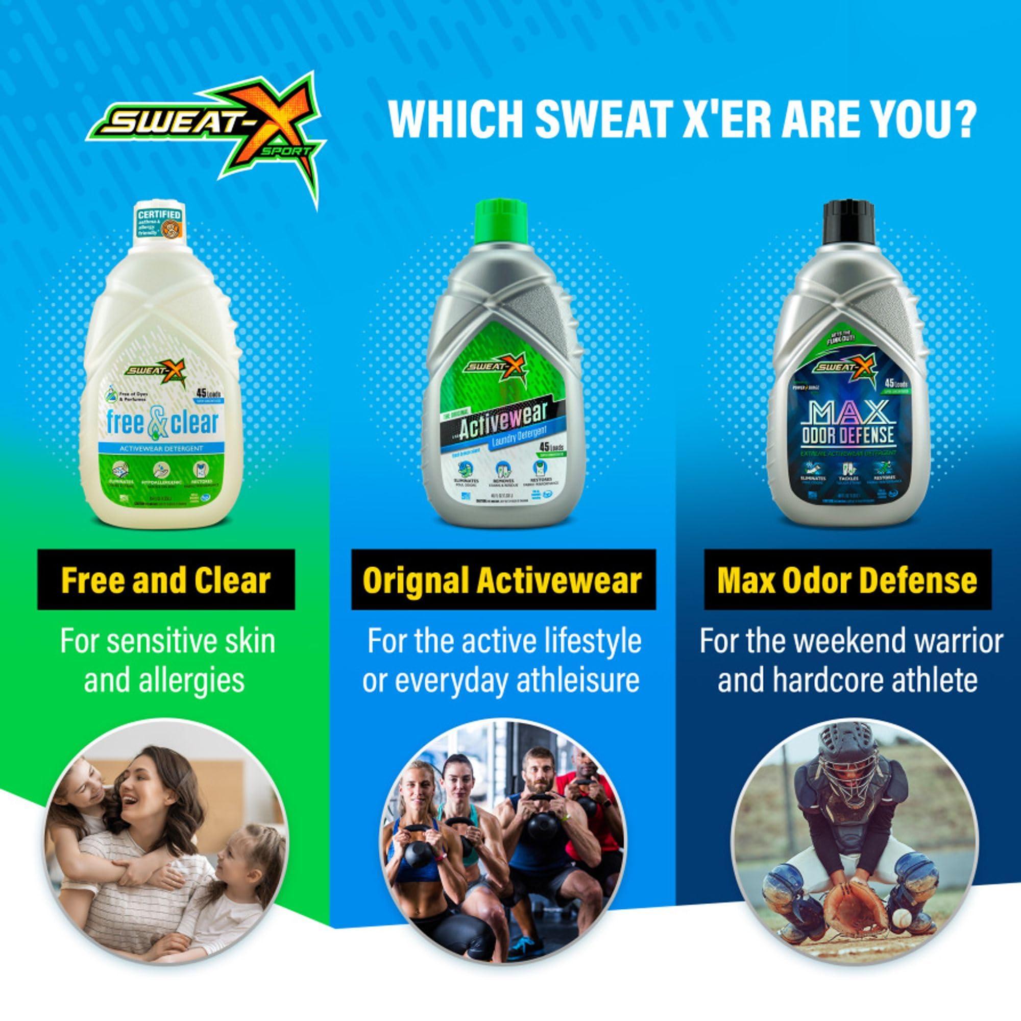 Sweat X Original Activewear Laundry Detergent – Remove the Worst Odors & Toughest Stains – High Performance Sports Wash for Training Gear & All Fabric Types – 45 Loads – 1 Pack - Image 9