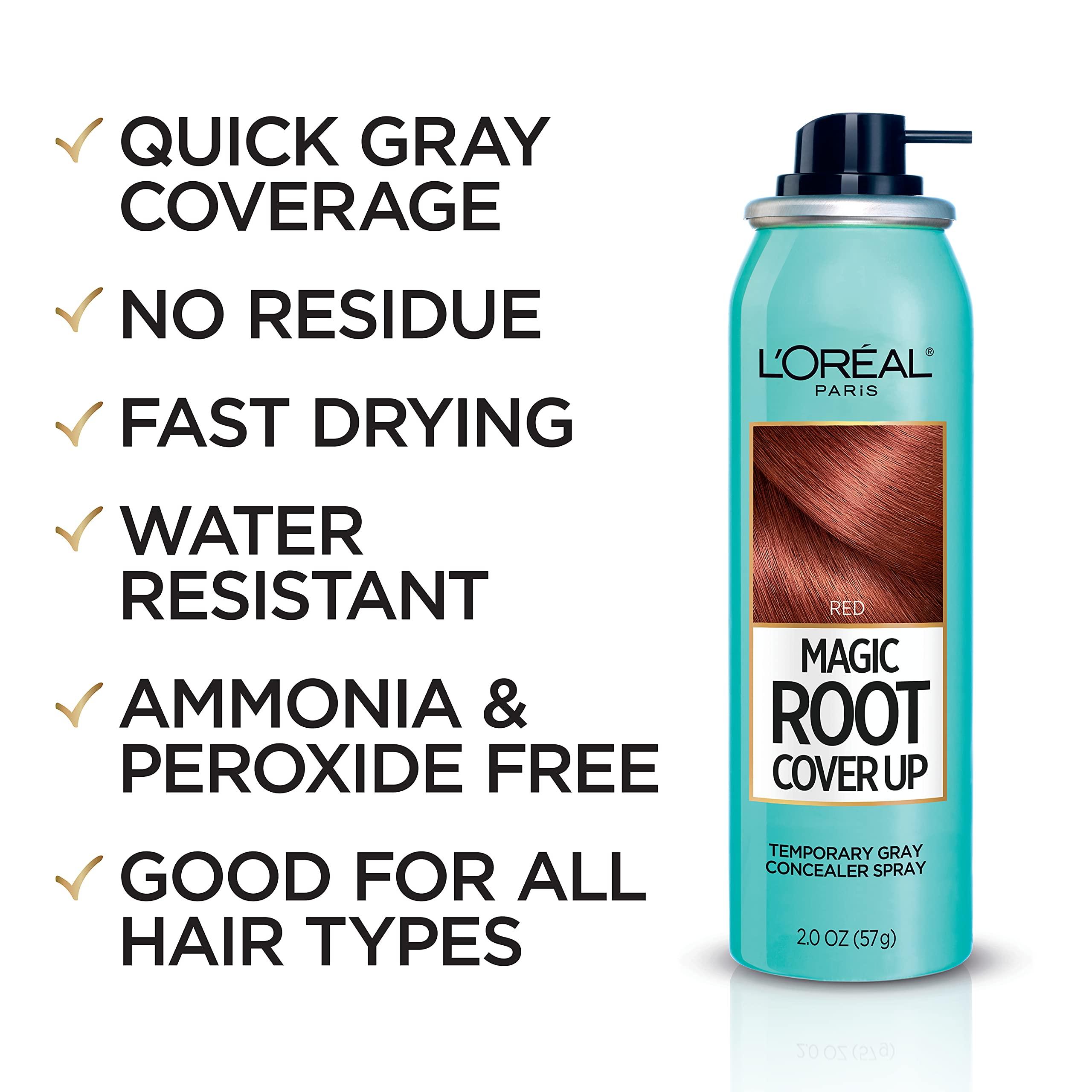 L'Oreal Paris Magic Root Cover Up Gray Concealer Spray for Hair - Red, 2 oz Bundle - Image 3