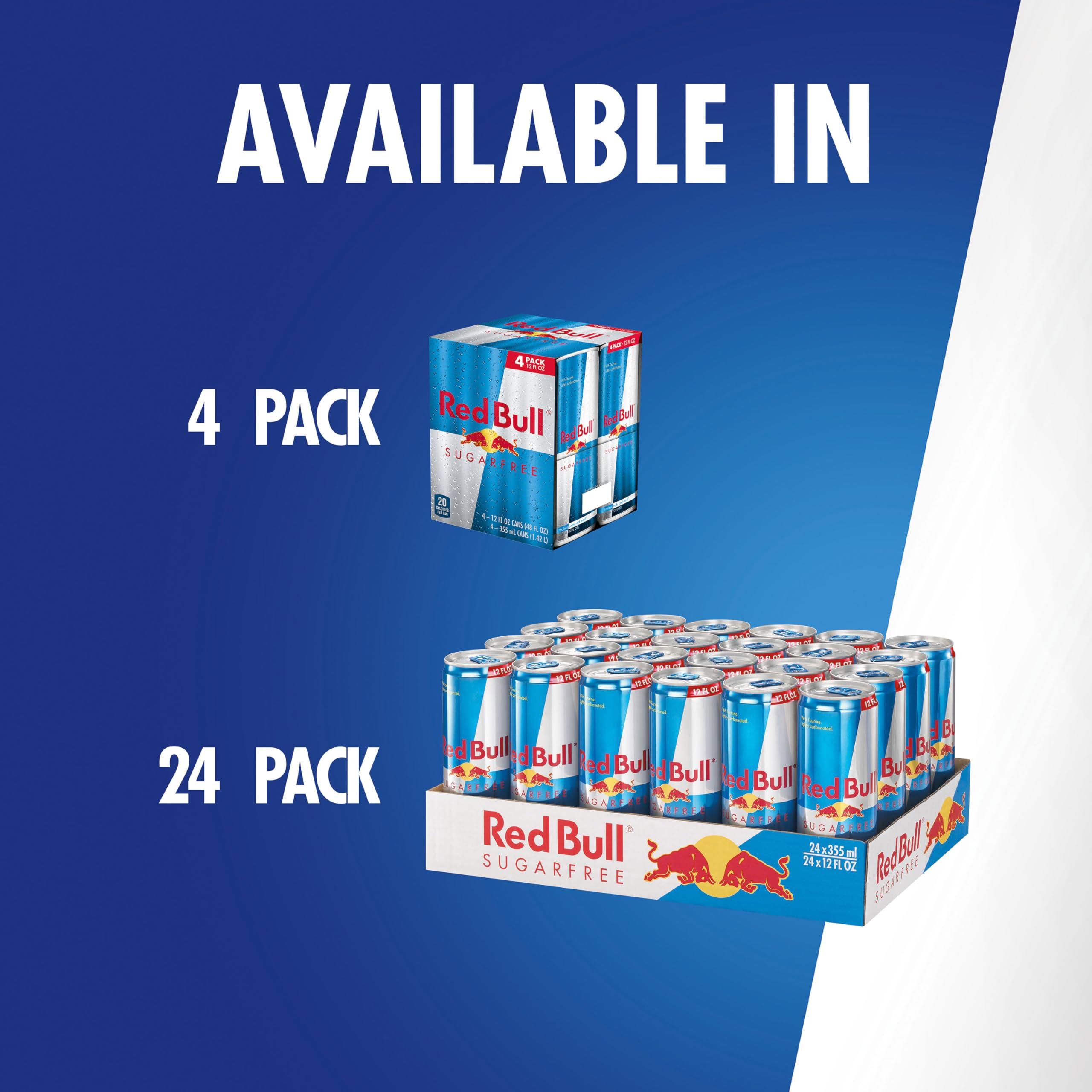 Red Bull Sugar Free Energy Drink with 114mg Caffeine plus Taurine & B Vitamins, 12 Fl Oz, 6 Packs of 4 Cans (Pack of 24) - Image 7