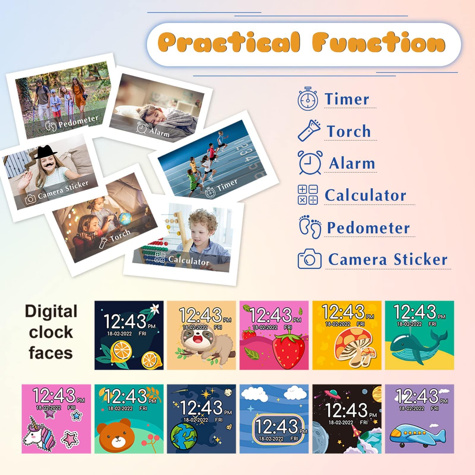 Kids Smart Watch Girls Boys - Smart Watch for Kids Game Watch Gifts for 4-12 Years Old with 15 Games Camera Alarm Video Music Player Pedometer Flashlight Birthday Gift Toys for Boys Girls (Pink) - Image 5