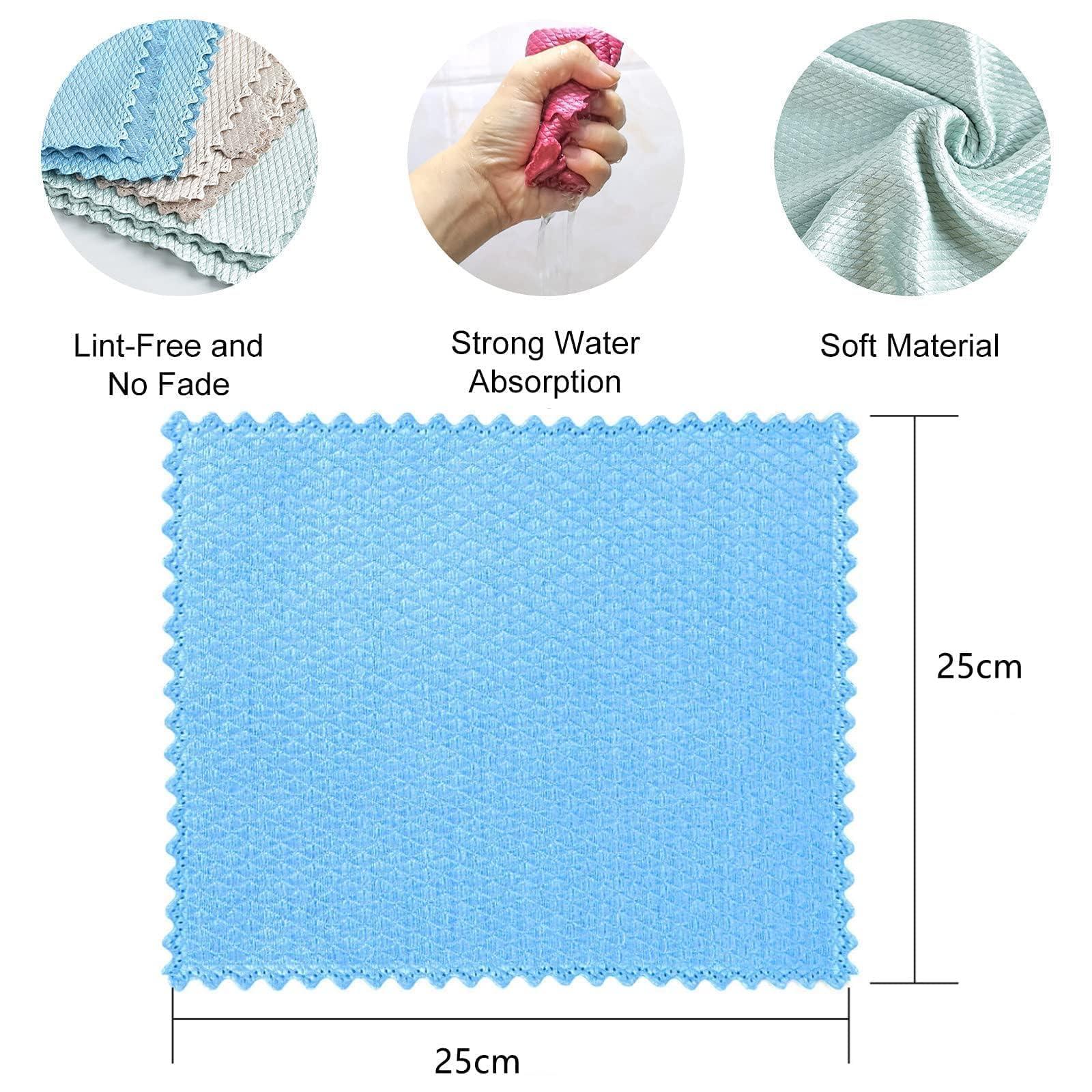 FPPLXCNM Weiliya 10pcs Cleaning Fish Scale Cloth Microfiber Nanoscale Cleaning Lint FreeEasy, No Trace High Absorption Polishing Cloth for Kitchen Home (Random Color)(30X40cm) - Image 2