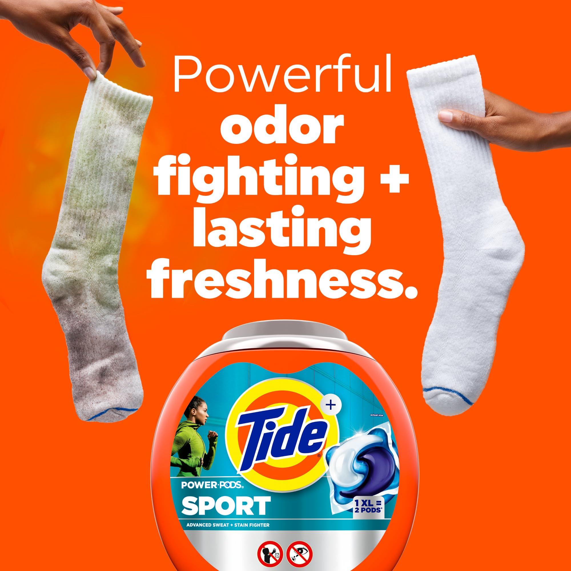 Tide Power PODS Laundry Detergent Soap Pacs with Febreze Sport, 63 Count, Laundry Pods with Febreze Freshness and Sport Odor Defense (133) - Image 6