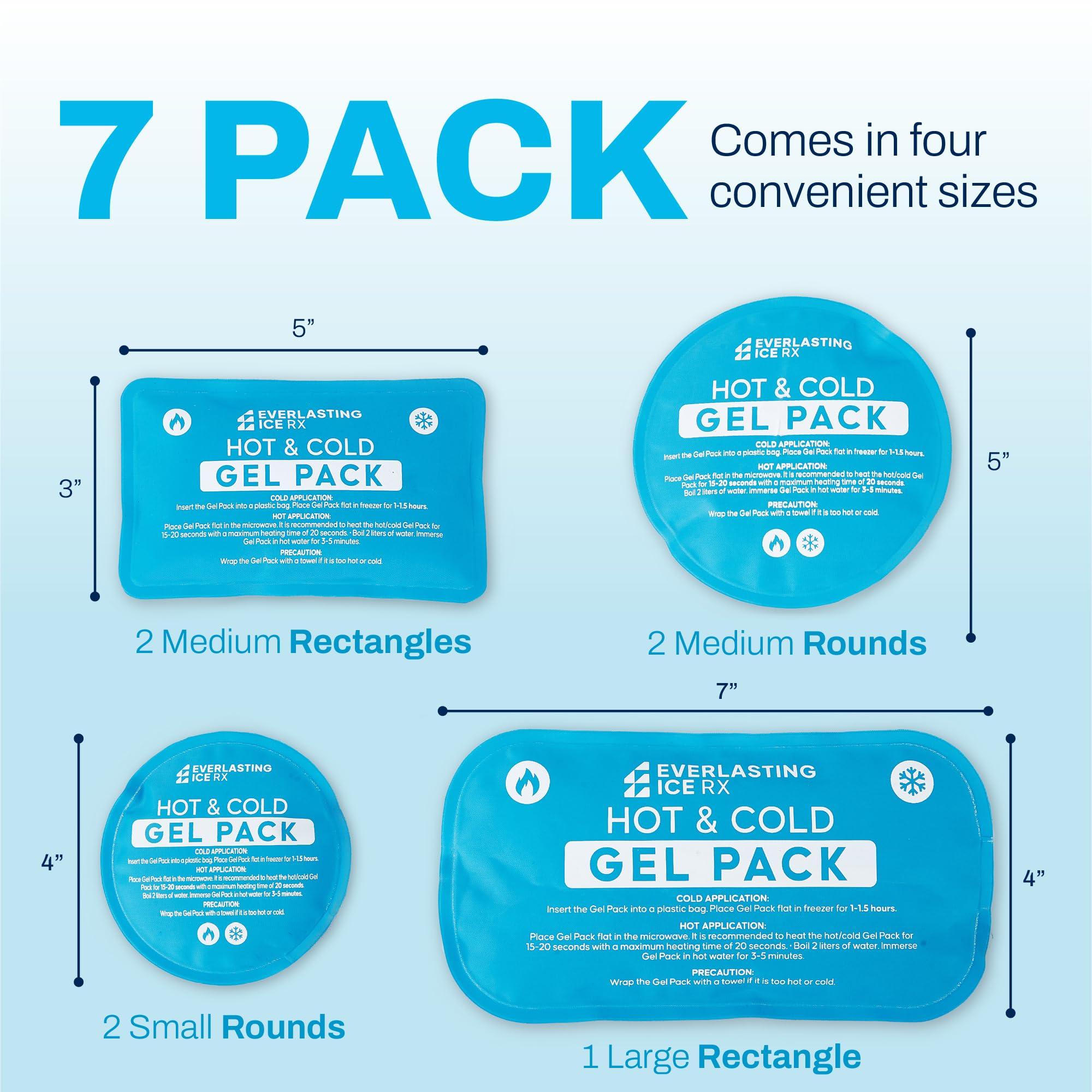 Reusable Hot and Cold Gel Ice Packs for Injuries - 7 Pack Variety Gel Ice Pack Set - Hot and Cold Therapy Solution for Injuries, Cold Packs for Pain Relief - Ice Packs for Injuries Reusable - Image 5