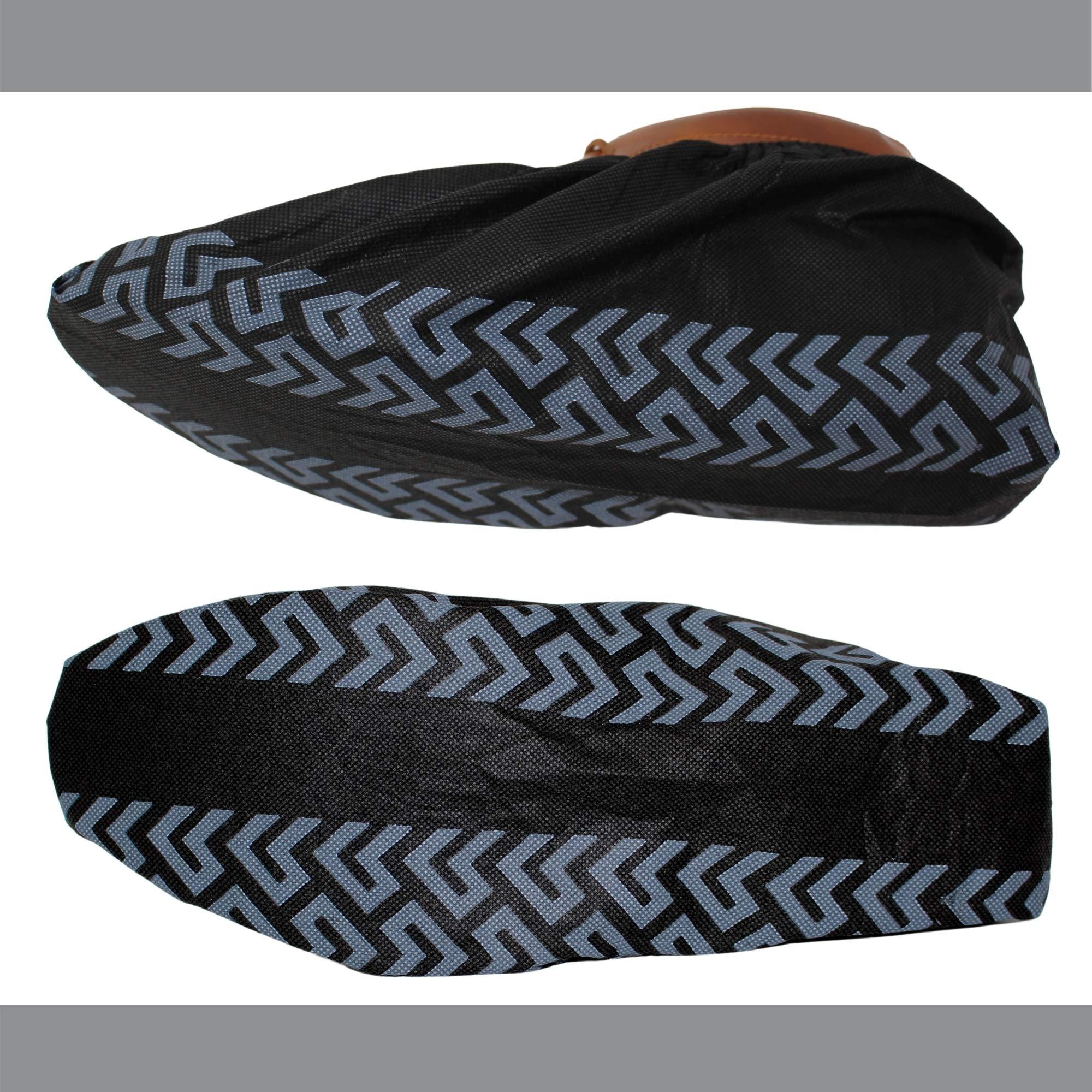 RE GOODS Shoe Covers - 100 Pack, X Large, Extra Thick With Non Skid Soles, Professional Sleek Black Disposable Boot and Shoe Booties, One Size Fits Most, Non Slip - Indoor/Outdoor - Image 6