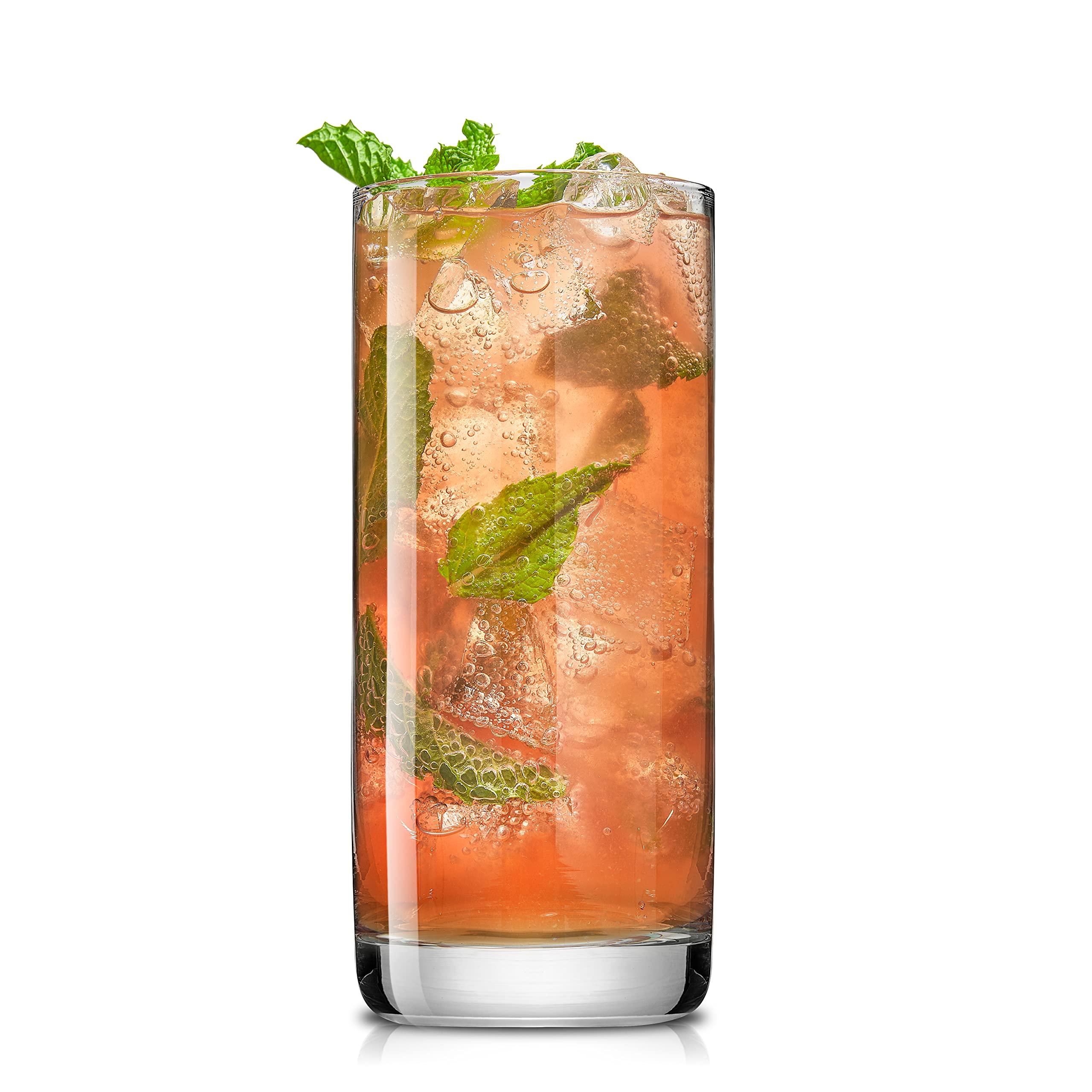 JoyJolt Faye 13oz Highball Glasses, 6pc Tall Glass Sets. Lead-Free Crystal Drinking Glasses. Water Glasses, Mojito Glass Cups, Tom Collins Bar Glassware, and Mixed Drink Cocktail Glass Set - Image 8