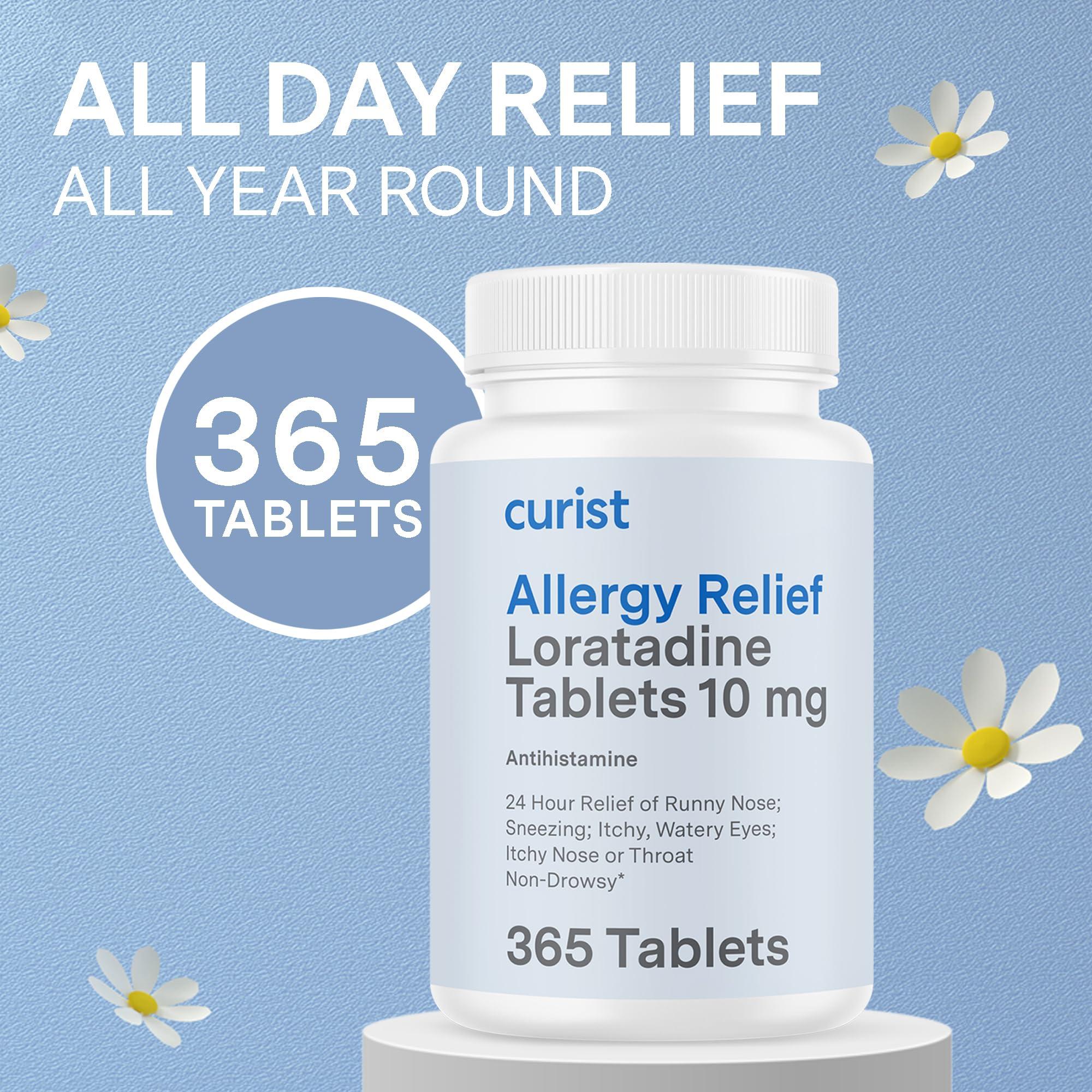 Curist Loratadine 10mg 365 Count - All Day Non Drowsy Allergy Medicine - 24 Hour Antihistamine Tablets for Runny Nose, Itchy Eyes, & Sneezing - Indoor & Outdoor Allergy Medicine for Adults - Image 3