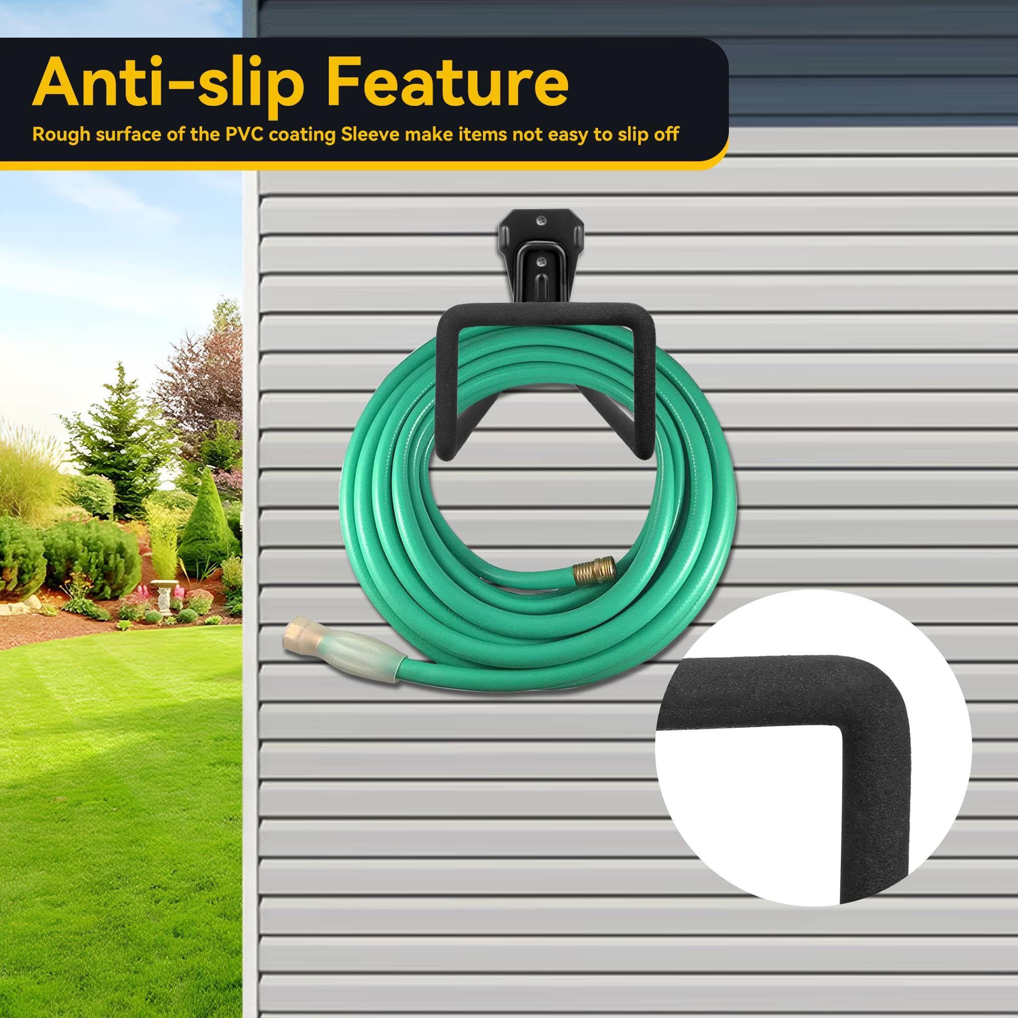 LeafNuo Hose Holder, Metal Heavy Duty Wall Mount Hook, Water Hose Hanger for Garden & Garage Storage - Image 4