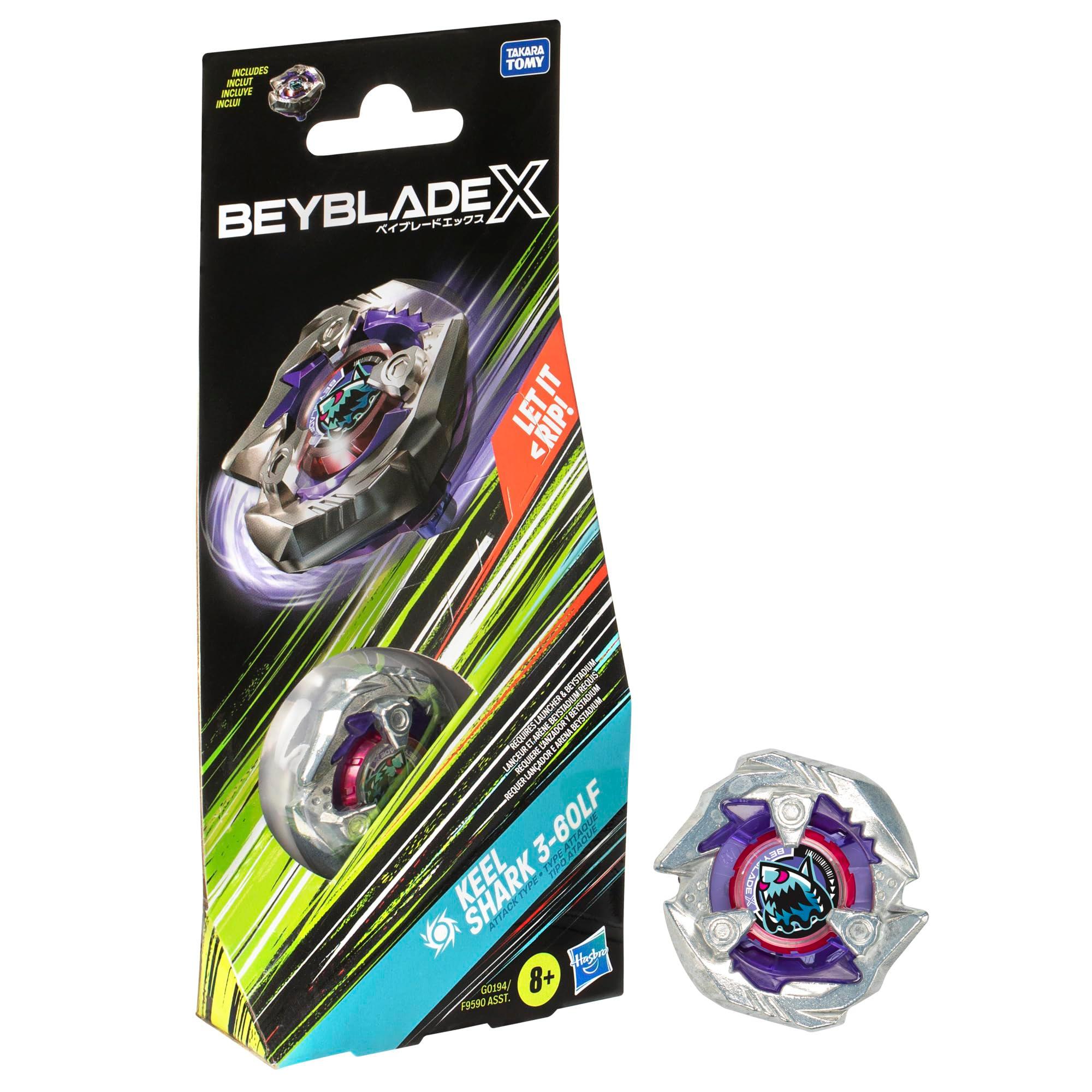 Beyblade X Keel Shark 3-60LF Booster Pack Set with Attack Type Right-Spinning Top; Battling Top Toys for 8 Year Old Boys and Girls - Image 1