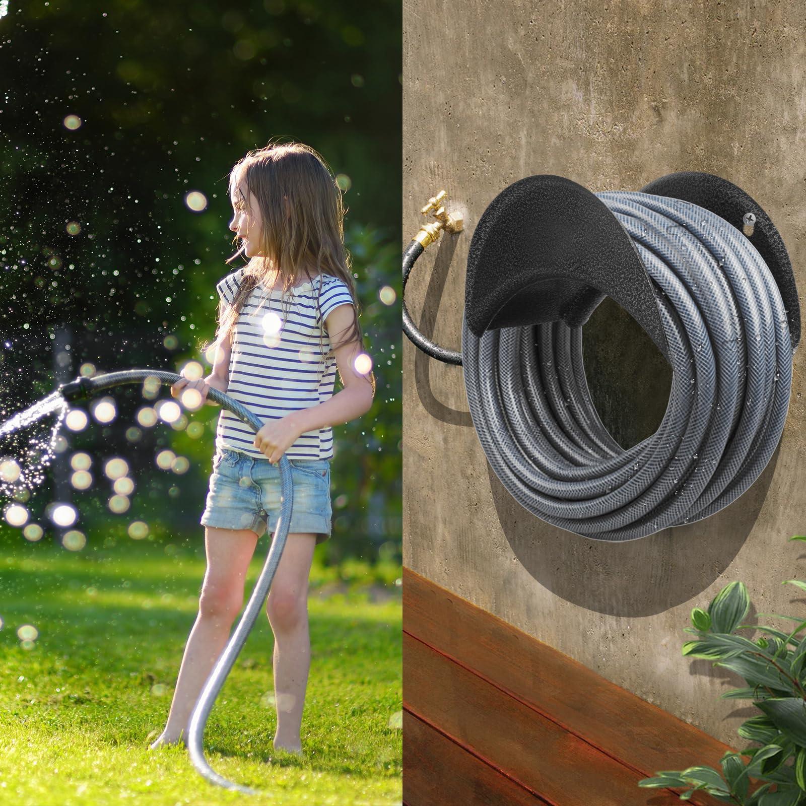 GARTOL Garden Hose Holder Heavy Duty, Wall Mount Hose Hanger for Outdoor, High Carbon Steel Water Hose Storage Organizer Rack for Outside Yard, Rust Proof - Image 5