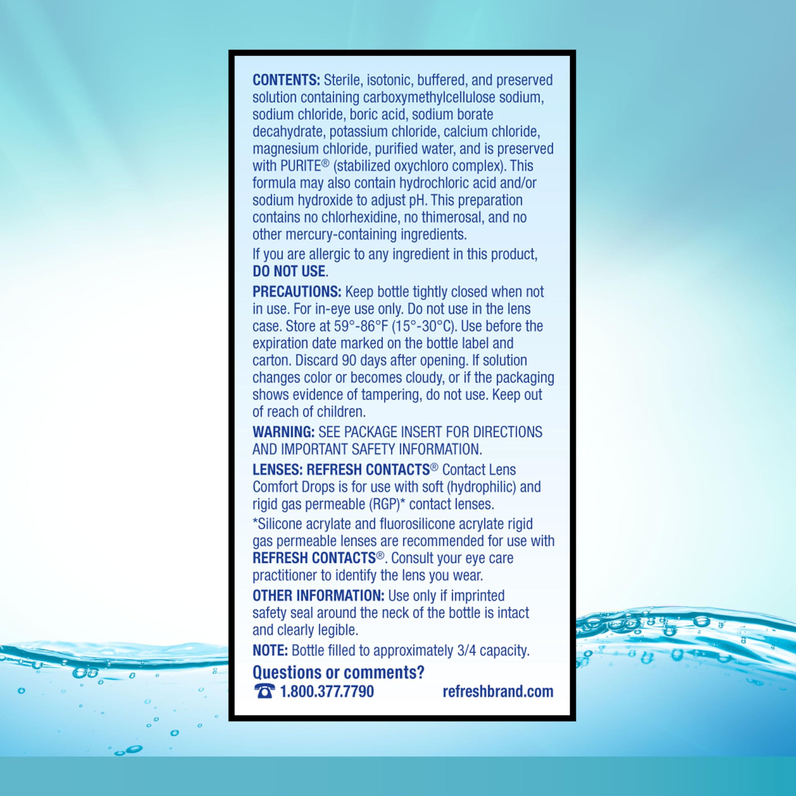 Refresh Contacts, Contact Lens Comfort Drops For Use with Contact Lenses, 0.4 fl oz (12 mL) - Image 6
