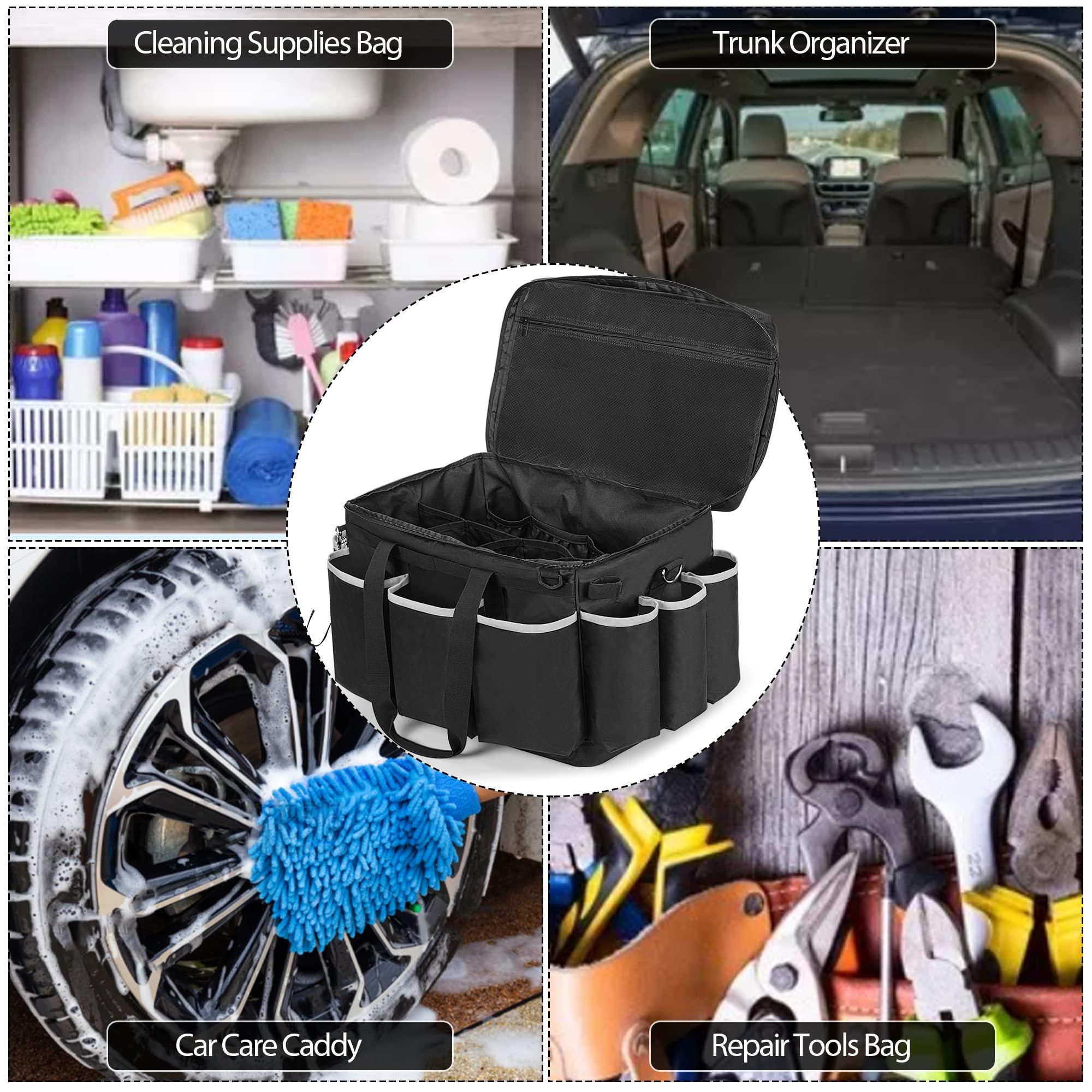 HODRANT Extra-Large Cleaning Caddy with EVA Hard Bottom, High Capacity Cleaning Supplies Organizer for Housekeeping & Home Work, Car Detailing Tools Tote Bag with Shoulder Strap, Patent Design - Image 8