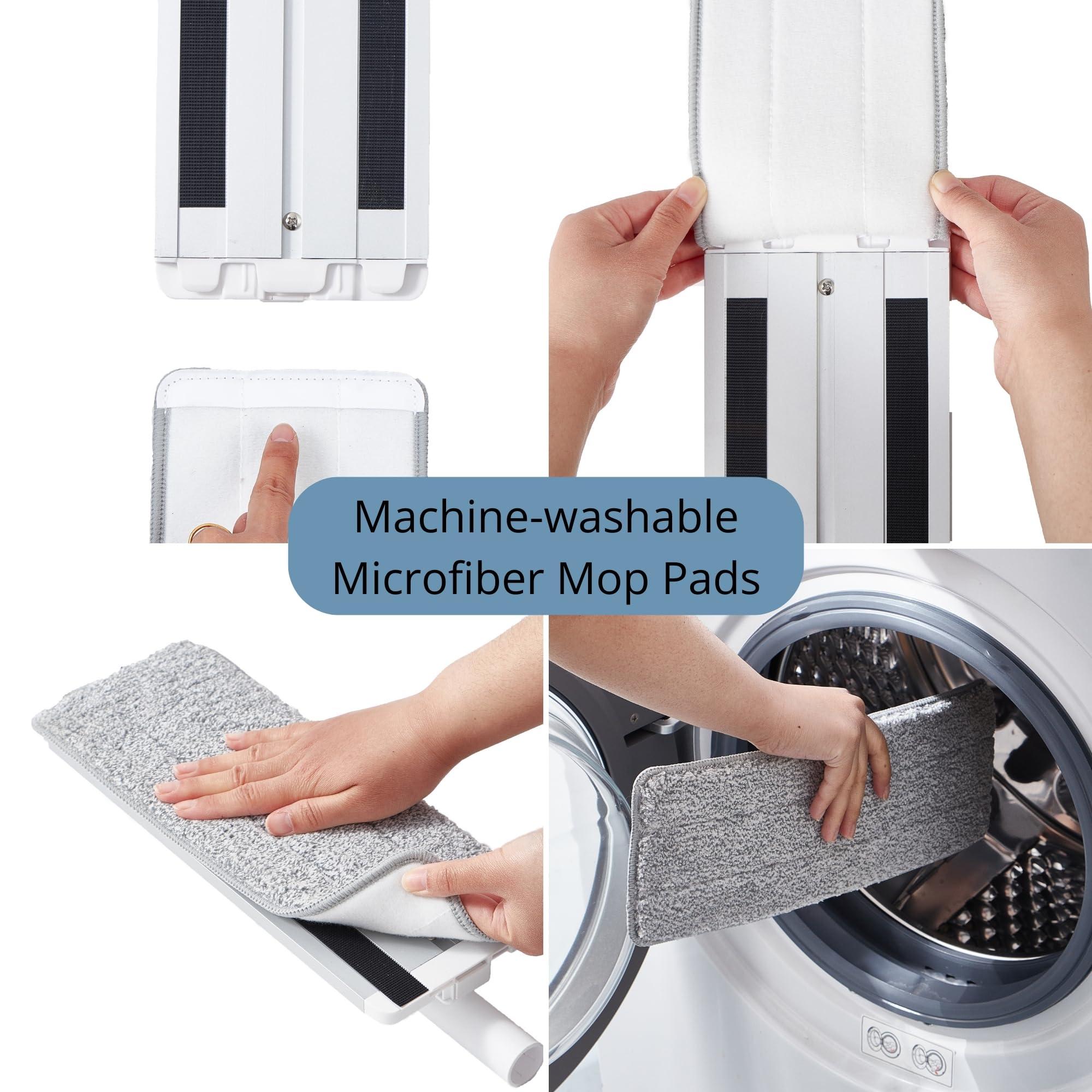Mop and Bucket Set with Pump System for Home, Hands Free Self Cleaning with 3 Compartments to Separate Clean from Dirty Water, with 2 Machine Washable Microfiber Mop Pads, Patent Pending, in Gift Box - Image 8